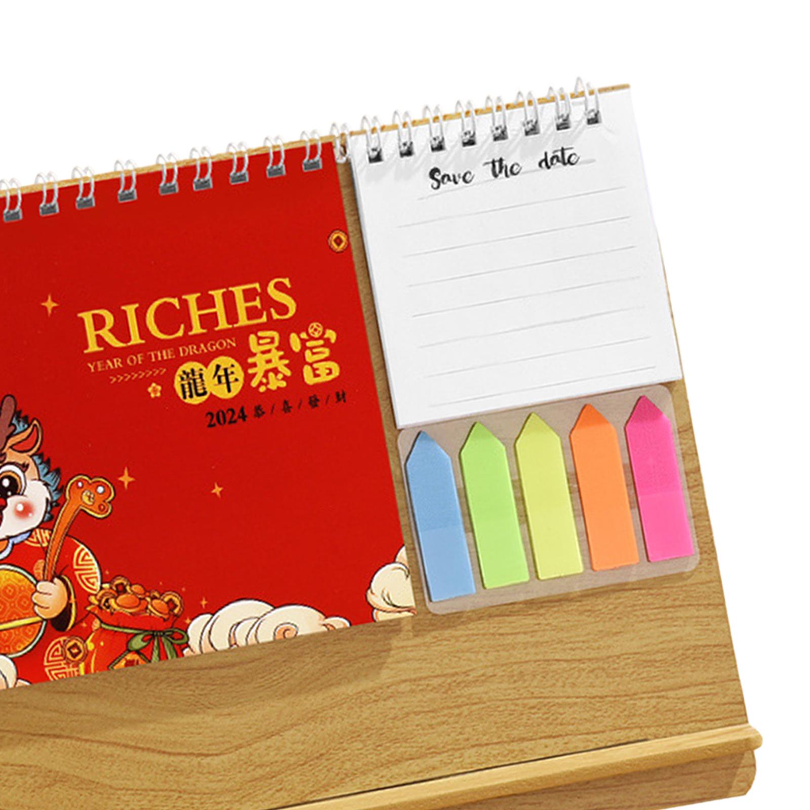 Desktop Calendar 2024 Personal Daily Planner Calendar Standing Flip Calendar Style E