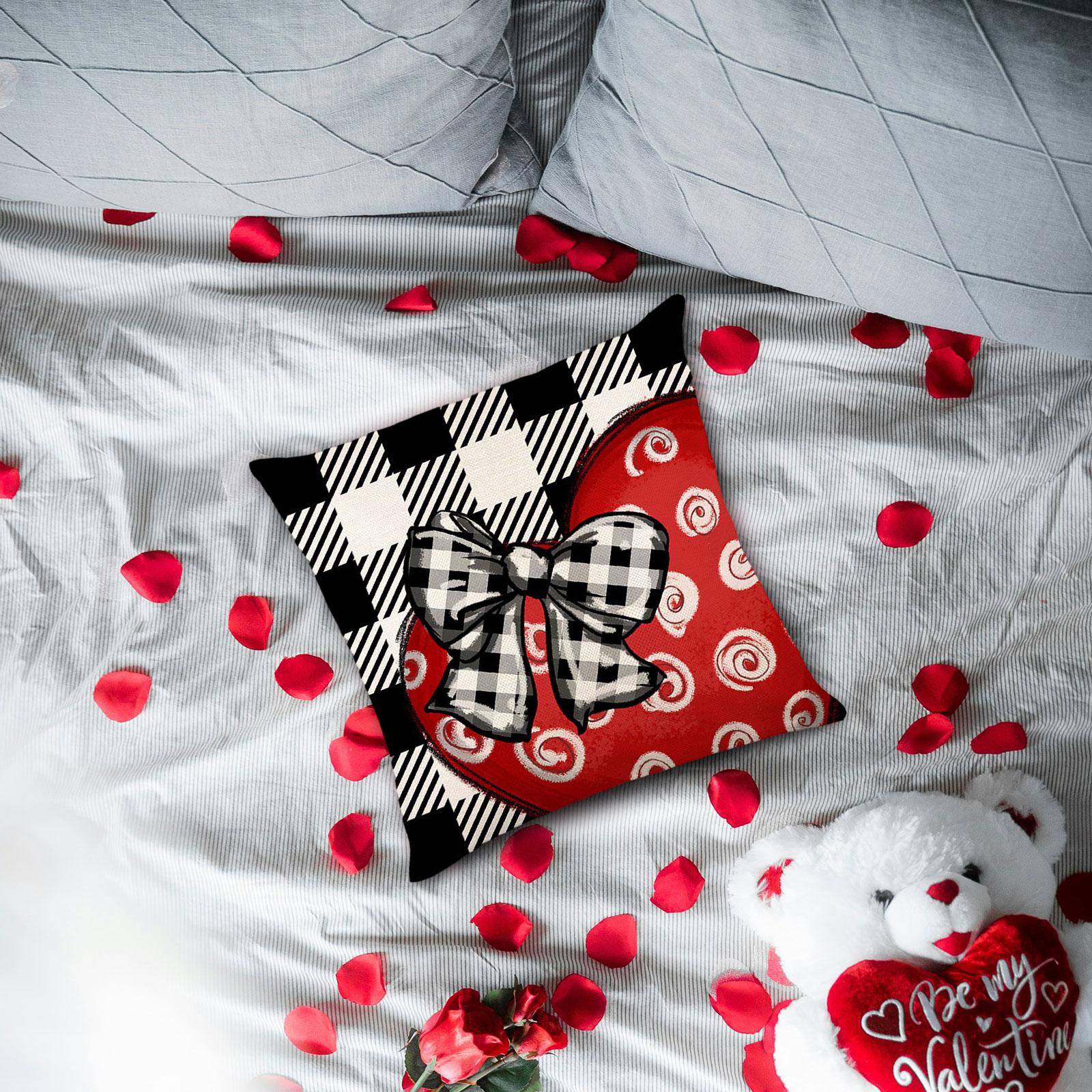 Valentines Day Pillow 45x45cm Sqaure Love Heart Pattern for Couch Sofa Chair Style B