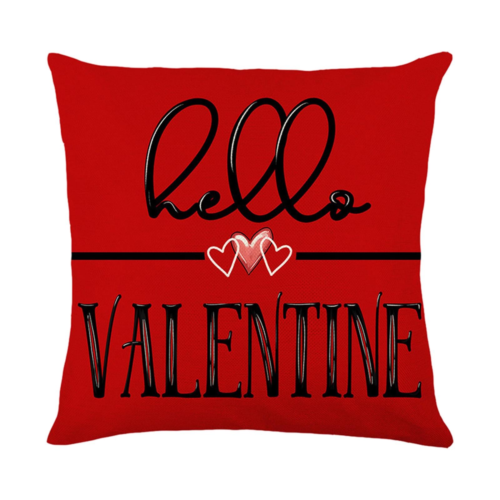 Valentines Day Pillow 45x45cm Sqaure Love Heart Pattern for Couch Sofa Chair Style C