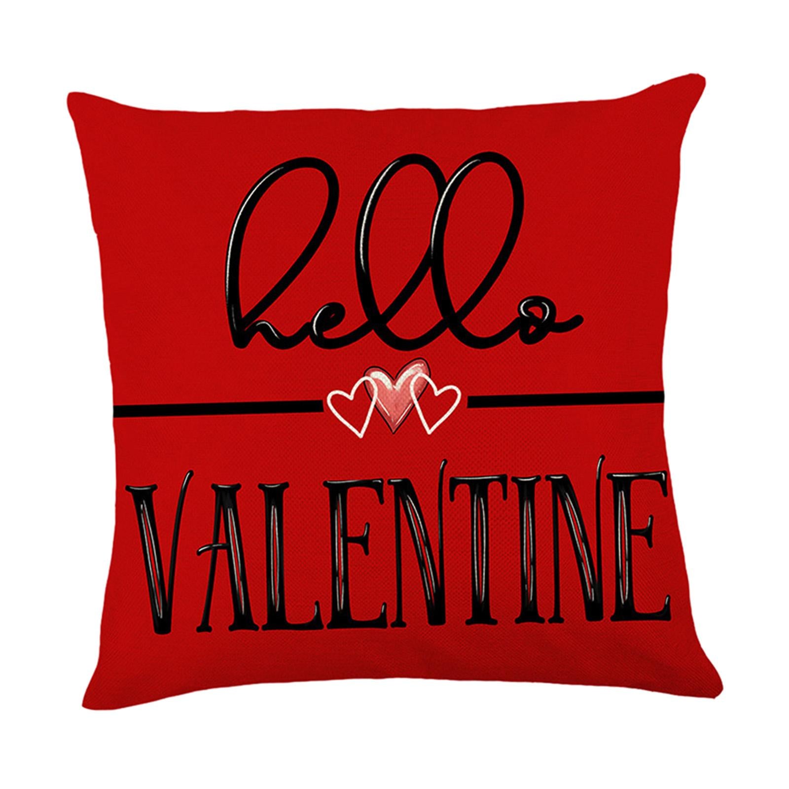 Valentines Day Pillow 45x45cm Sqaure Love Heart Pattern for Couch Sofa Chair Style C