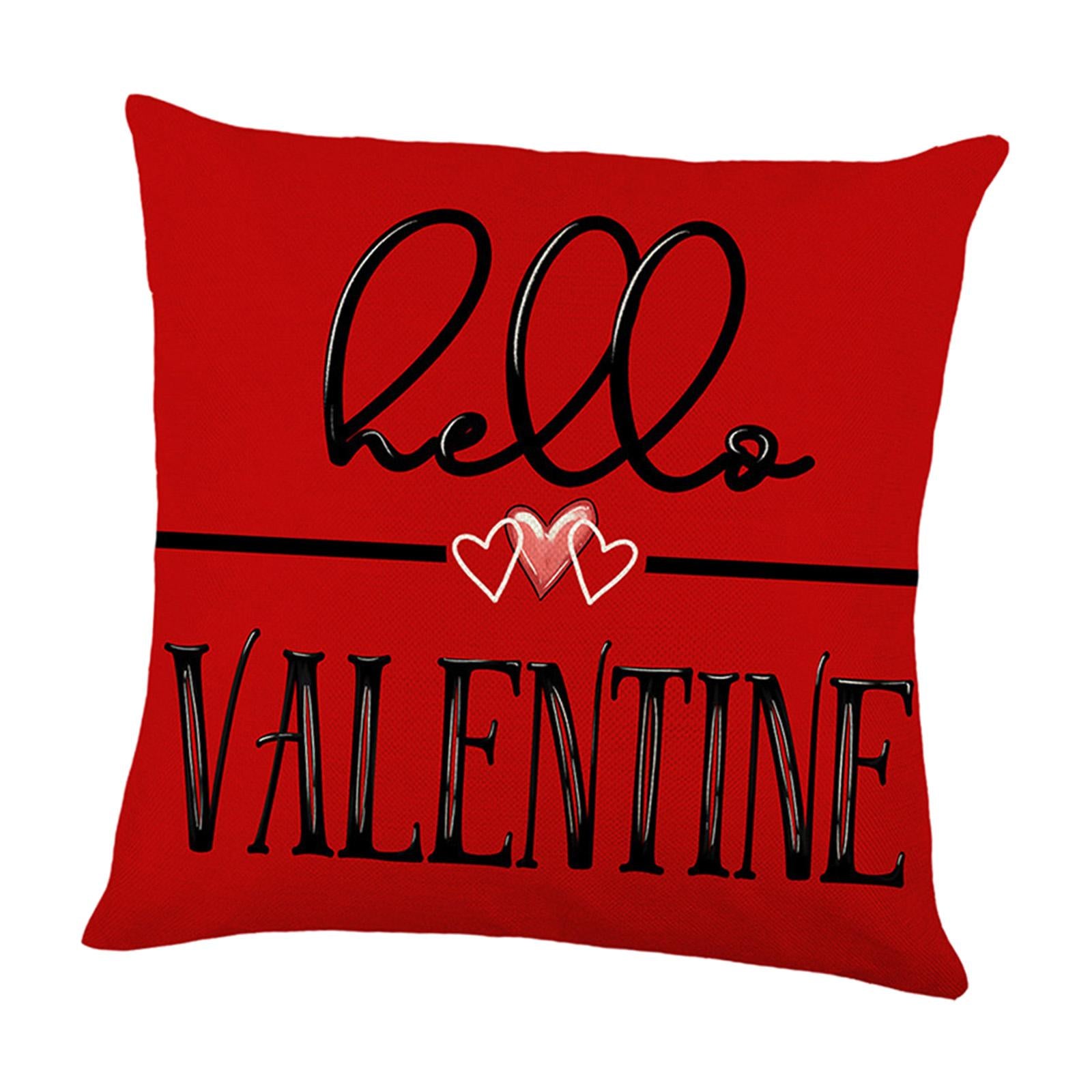 Valentines Day Pillow 45x45cm Sqaure Love Heart Pattern for Couch Sofa Chair Style C