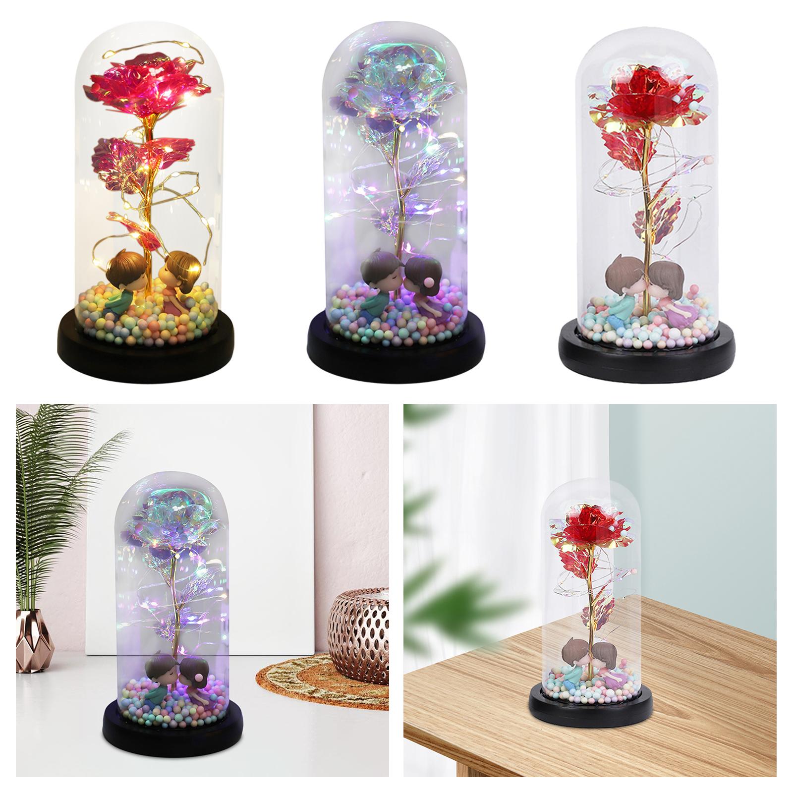 Preserved Flower in Glass Dome for Mom for Mother's Day Valentine's Day rose red
