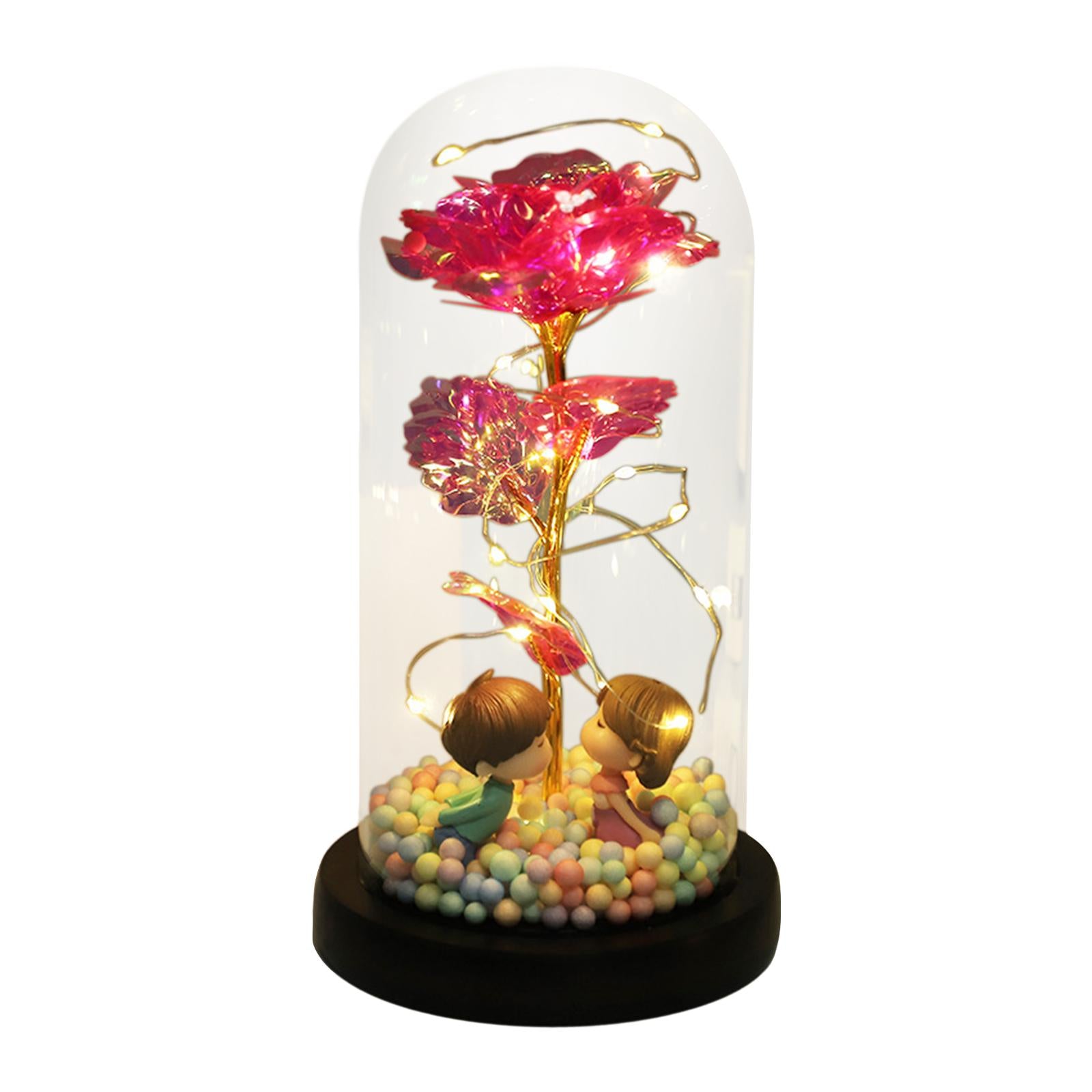 Preserved Flower in Glass Dome for Mom for Mother's Day Valentine's Day rose red