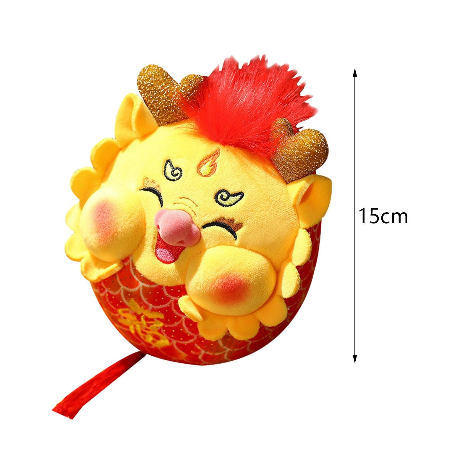 Chinese New Year Dragon Doll Kids Plush Dragon Toy for Wall Living Room Bags Height 15cm
