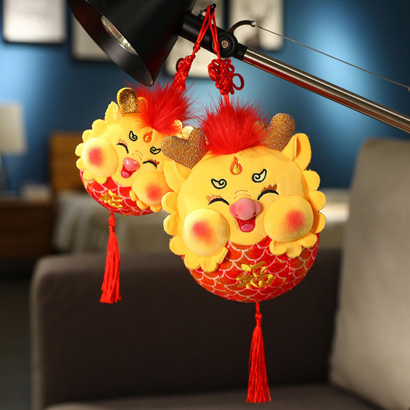 Chinese New Year Dragon Doll Kids Plush Dragon Toy for Wall Living Room Bags Height 15cm