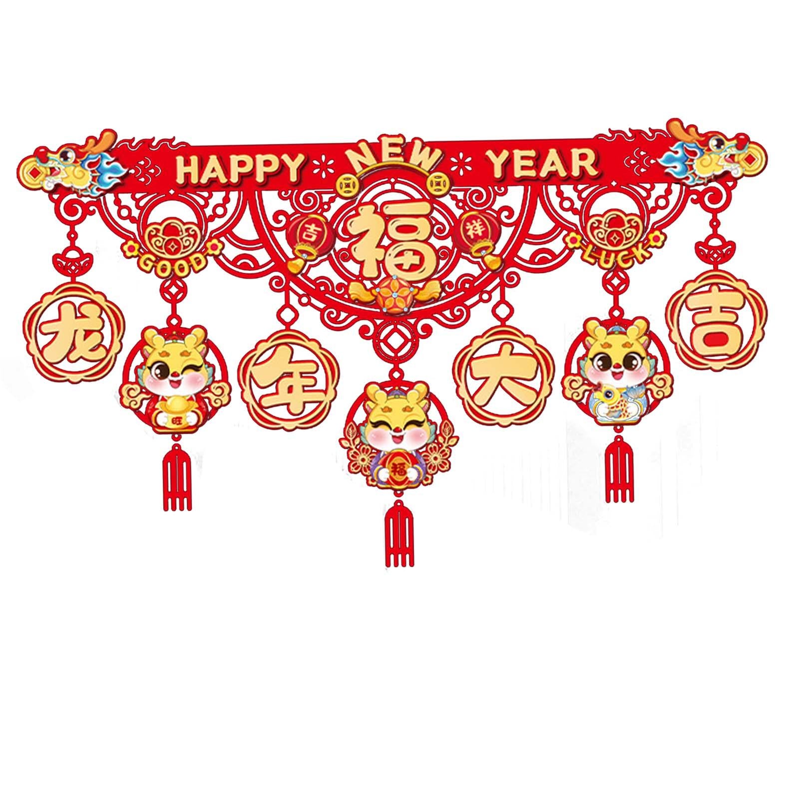 Chinese New Year Decoration Lucky Door Decoration for Office Door Wall Style B