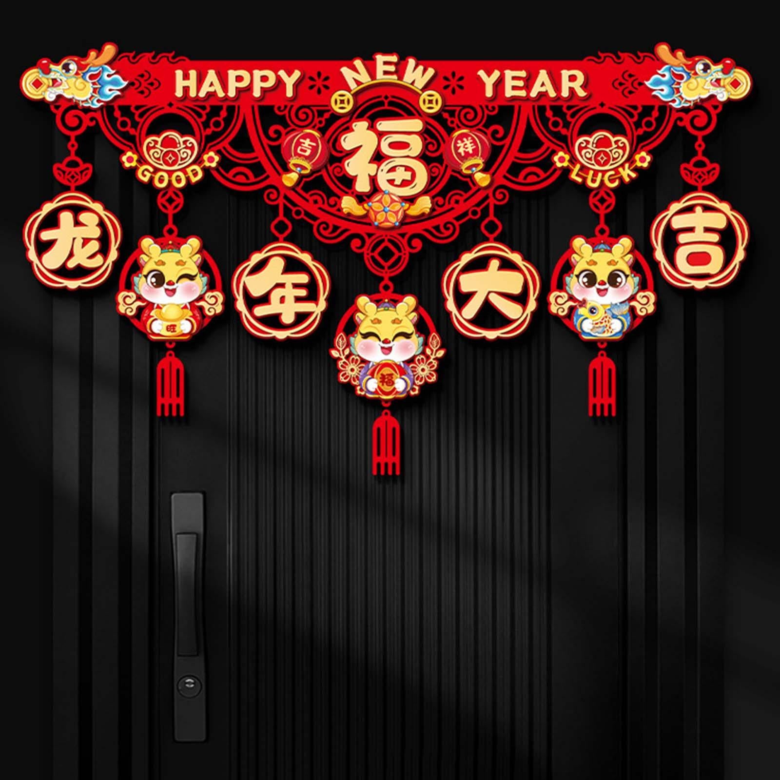 Chinese New Year Decoration Lucky Door Decoration for Office Door Wall Style B