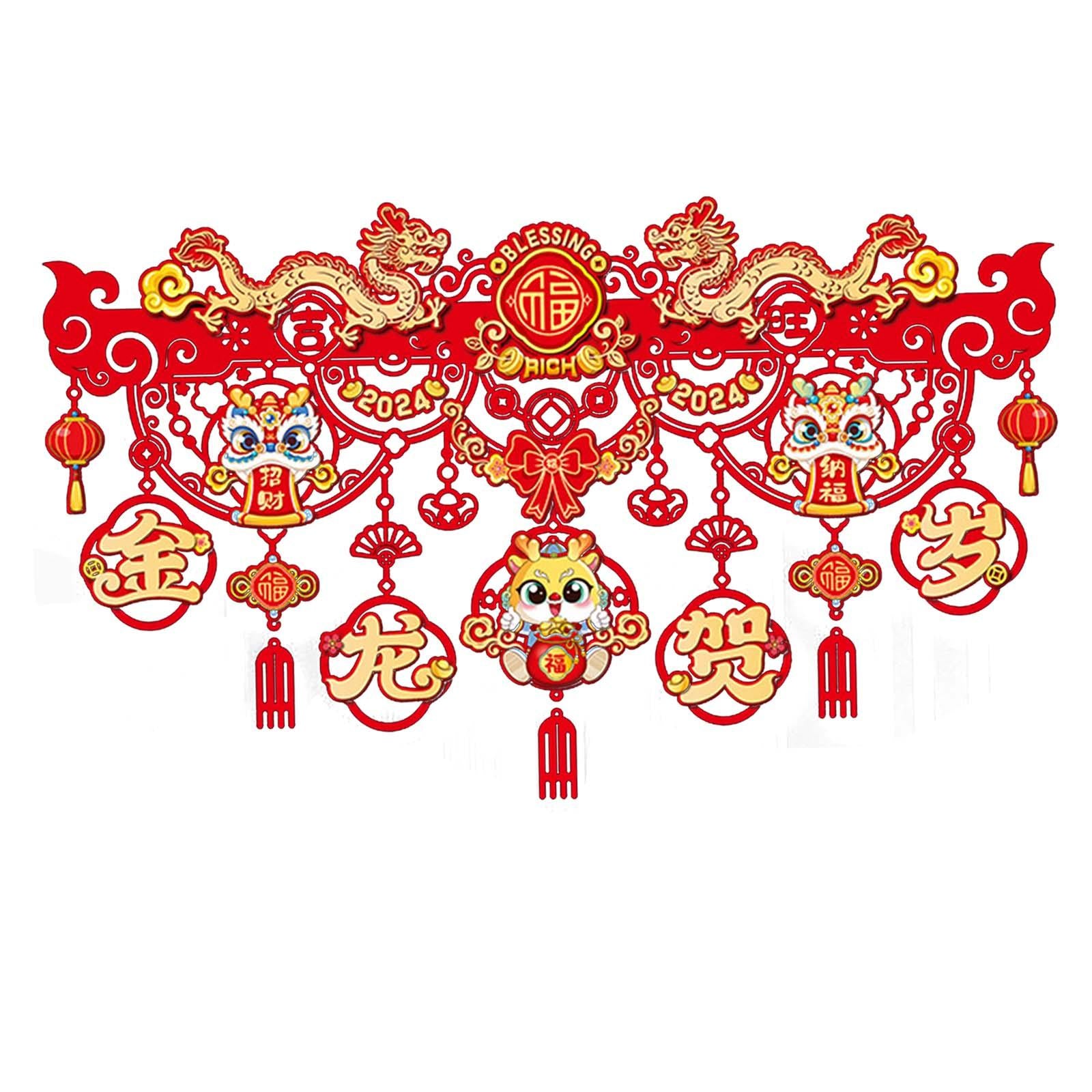 2xChinese New Year Decoration Lucky Door Decoration for Office Door Wall Style C
