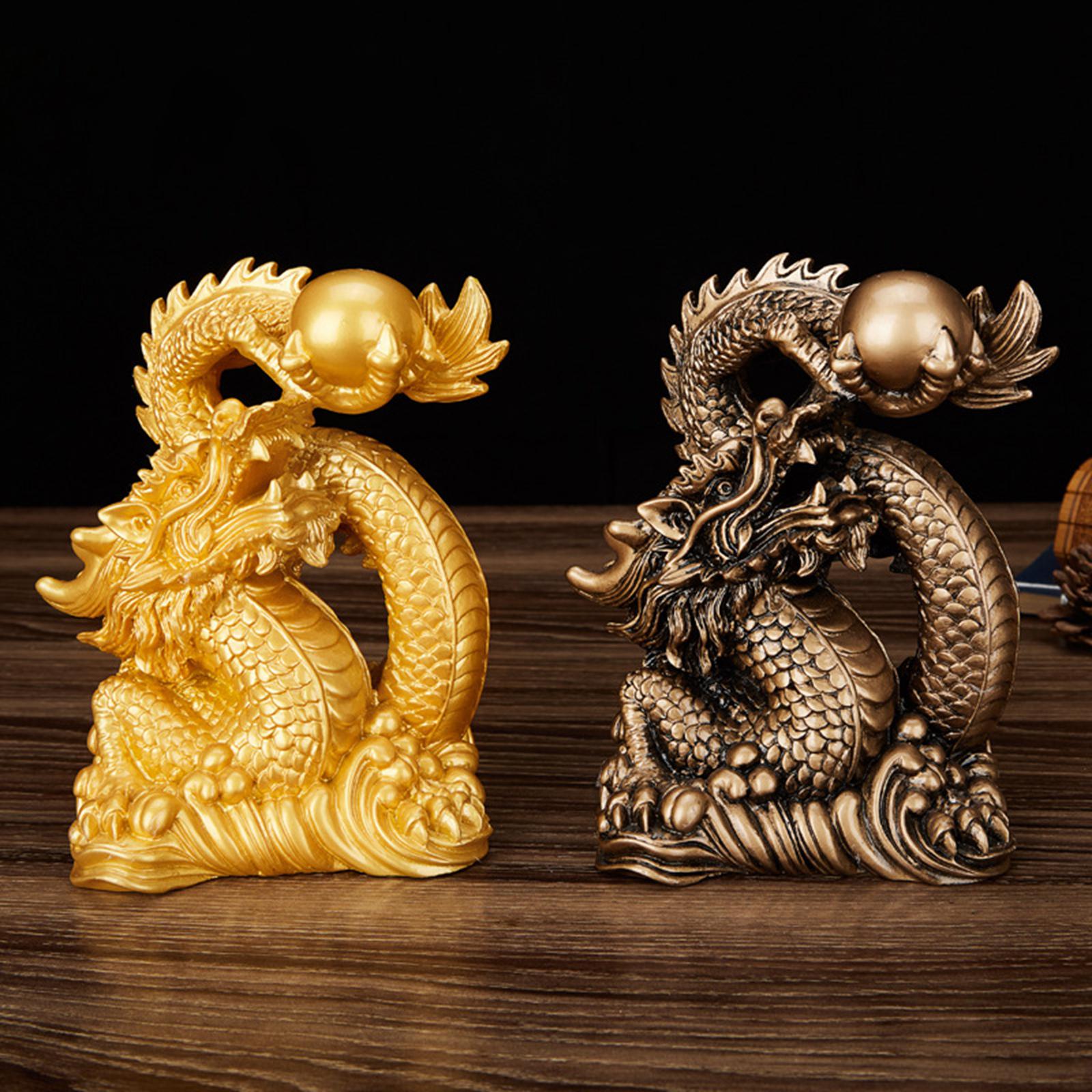 Feng Shui Dragon Statue Decor Decorative Figurines for Indoor Car Home Decor