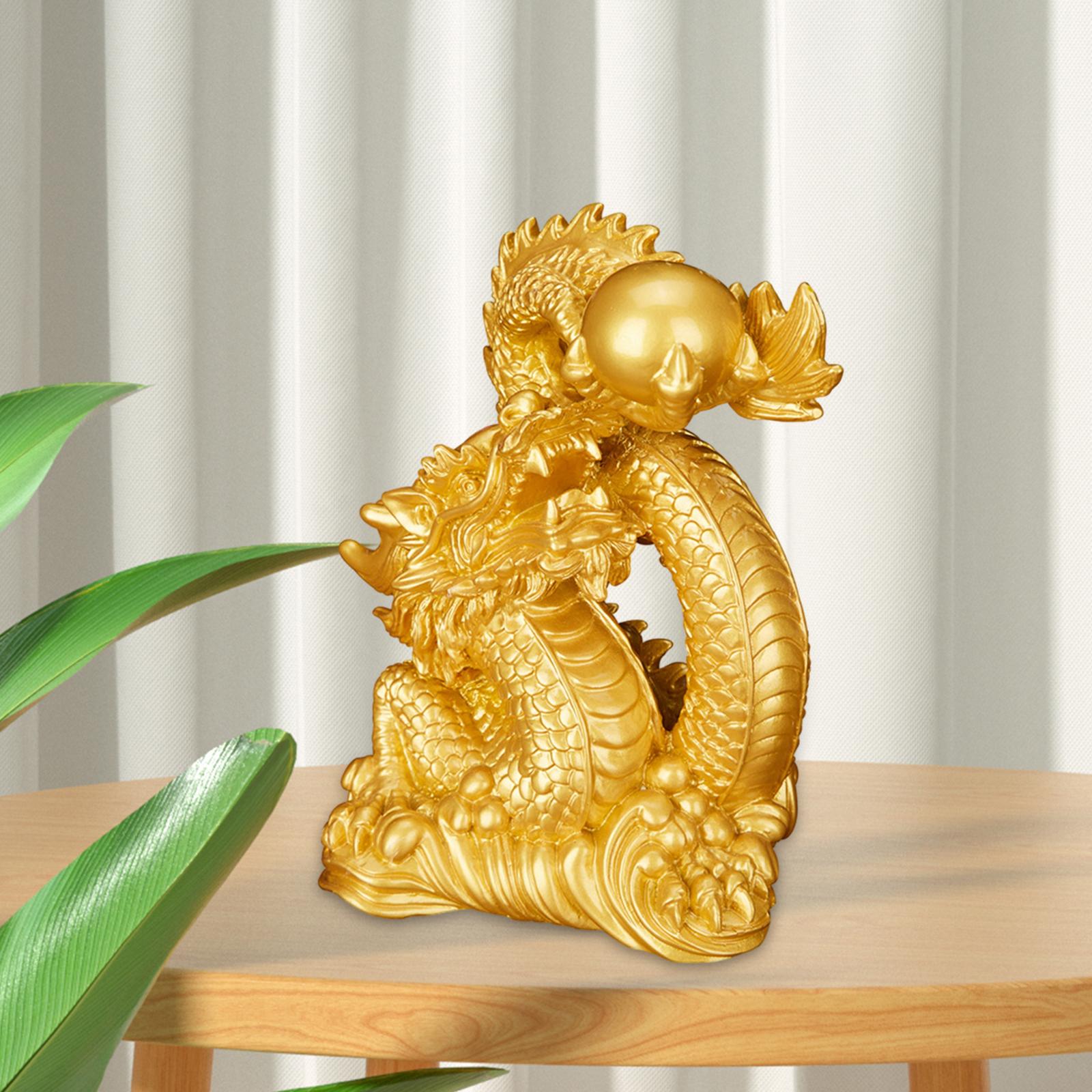 Feng Shui Dragon Statue Decor Decorative Figurines for Indoor Car Home Decor