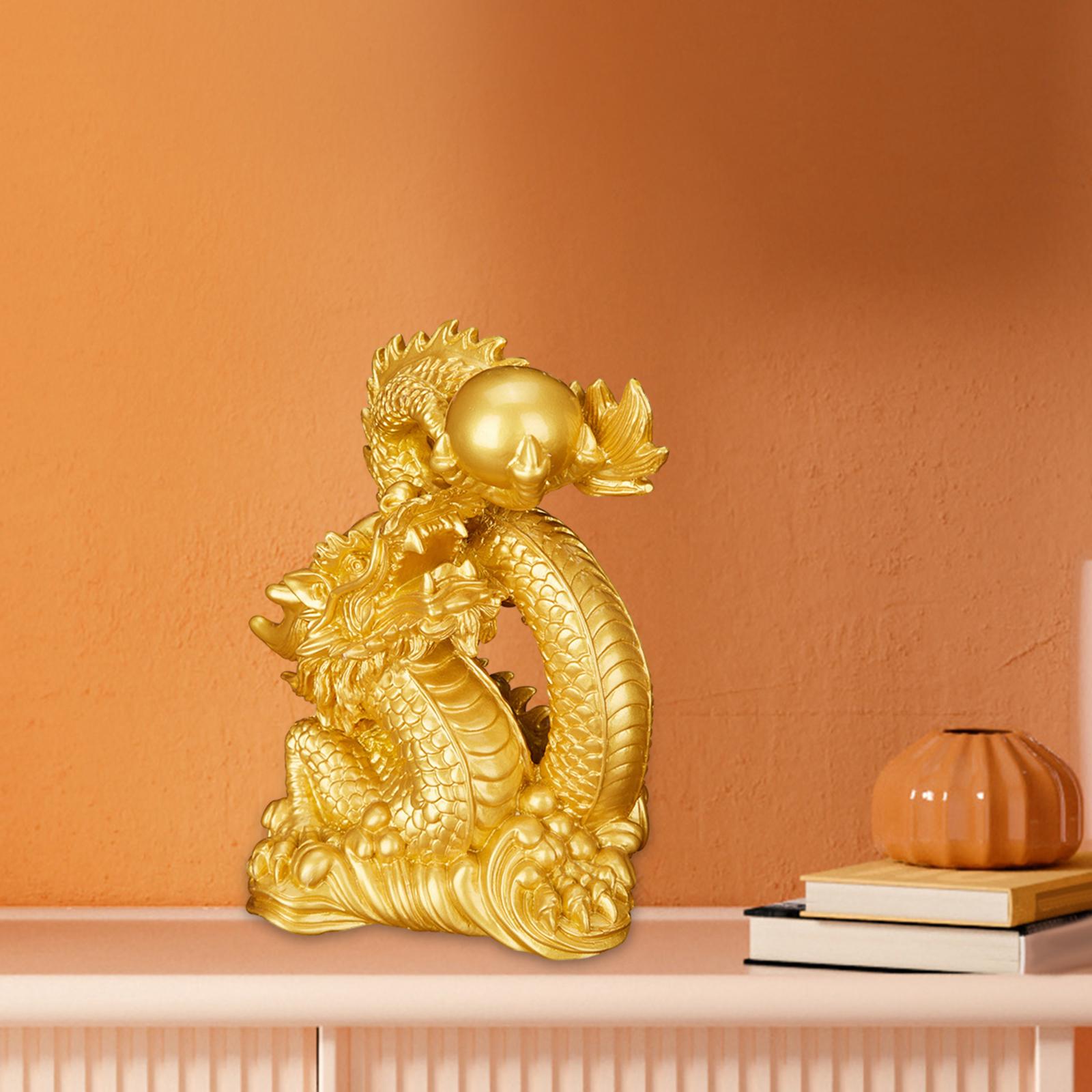 Feng Shui Dragon Statue Decor Decorative Figurines for Indoor Car Home Decor