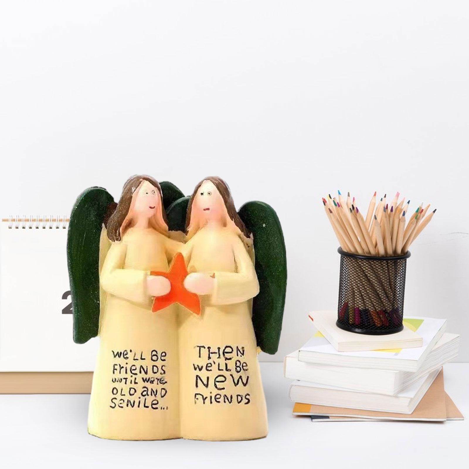Sister Figurine Sister Gifts Art Crafts for Entrance Cabinet Table Bookshelf Angels