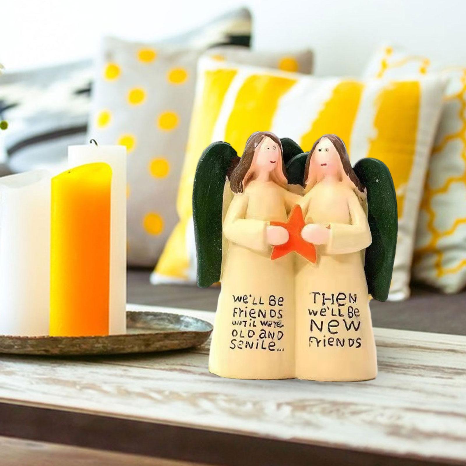 Sister Figurine Sister Gifts Art Crafts for Entrance Cabinet Table Bookshelf Angels