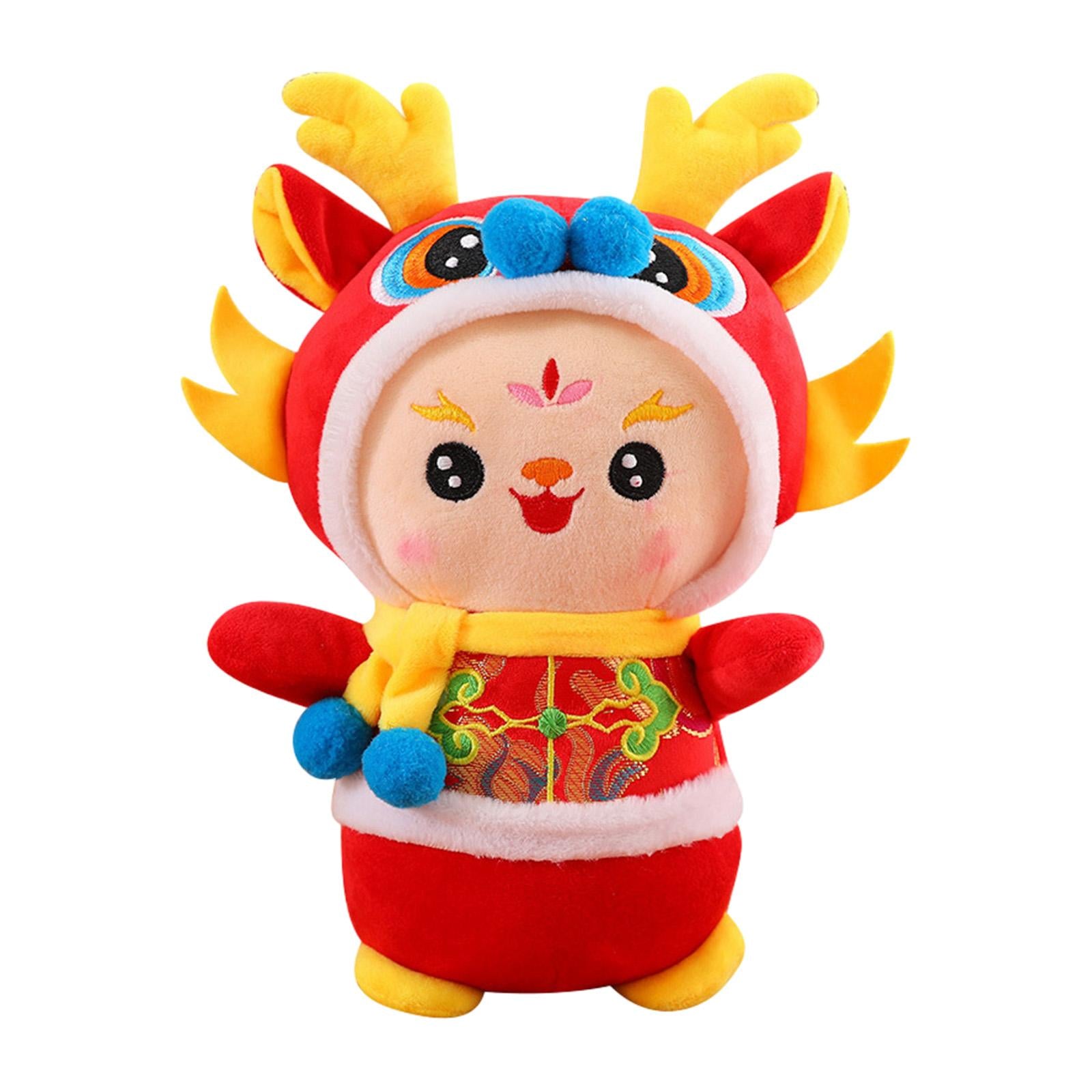 Chinese New Year Dragon Doll Dragon Figure for Holiday Restaurant Study Room 12cmx5cm