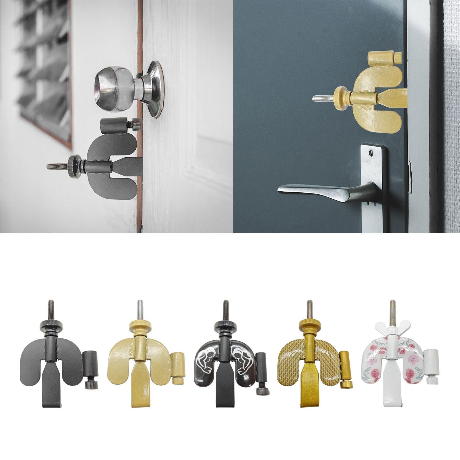 Portable Door Lock Door Locks from Inside for Bedroom Apartment Rooms all black