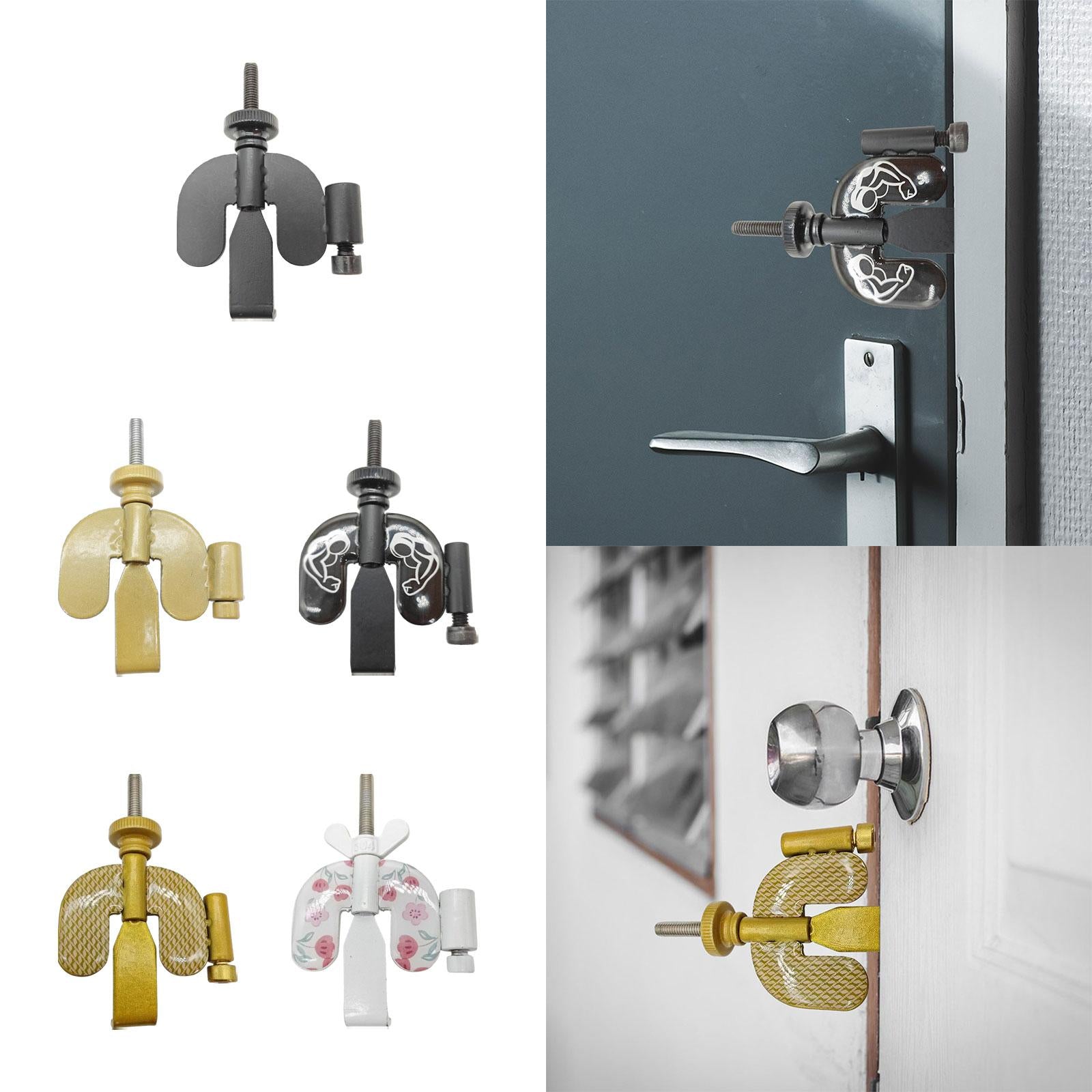 Portable Door Lock Door Locks from Inside for Bedroom Apartment Rooms all black