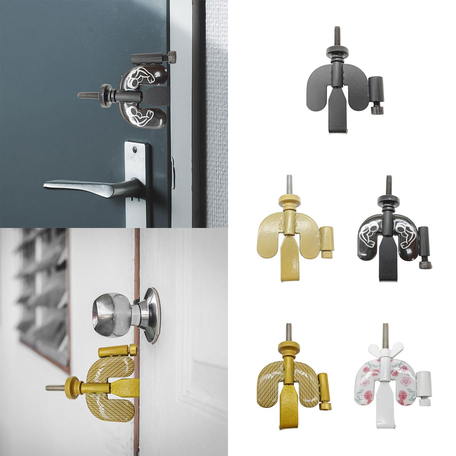 Portable Door Lock Door Locks from Inside for Bedroom Apartment Rooms all black