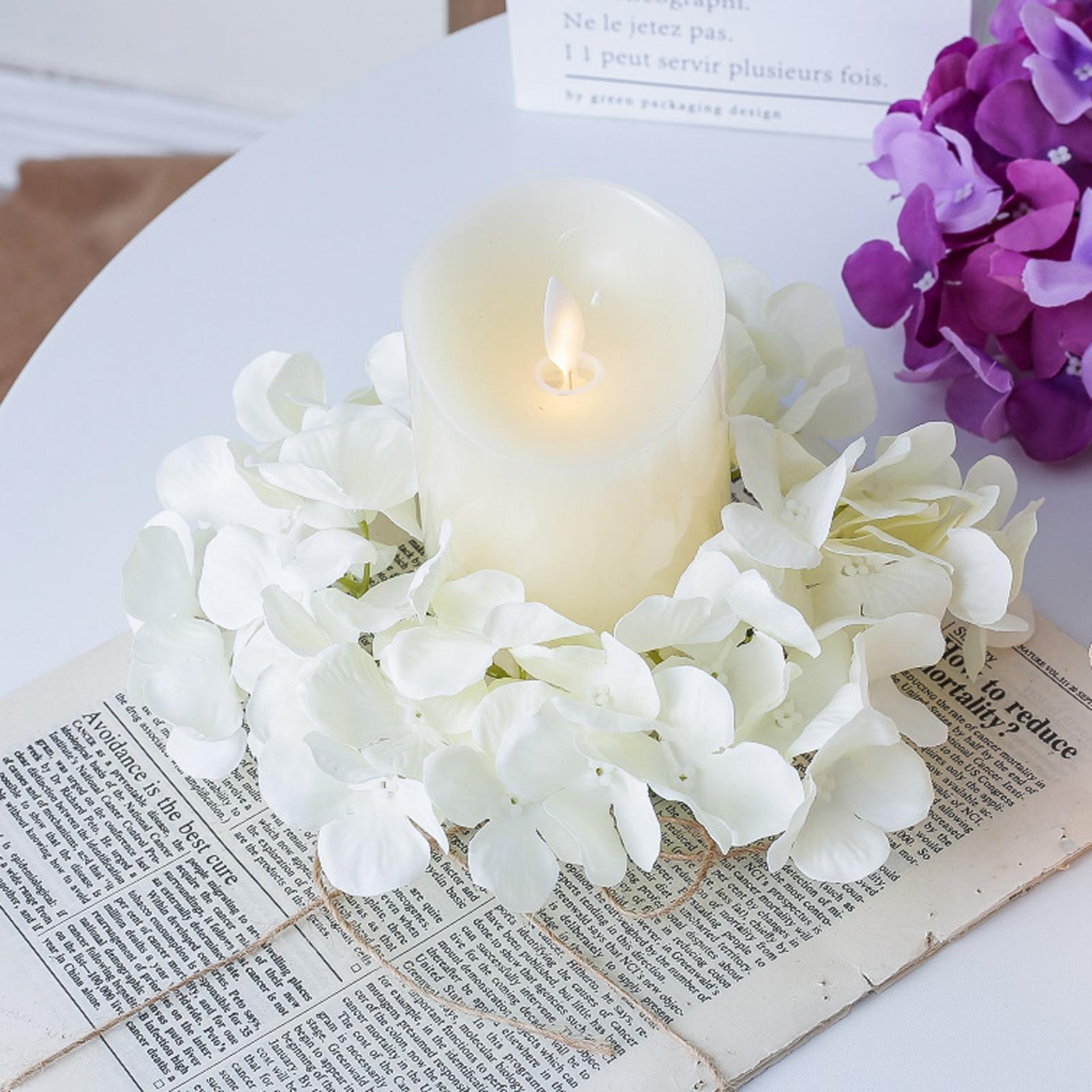 Artificial Flowers Candle Wreath Valentine's Day Decoration for Dining Table