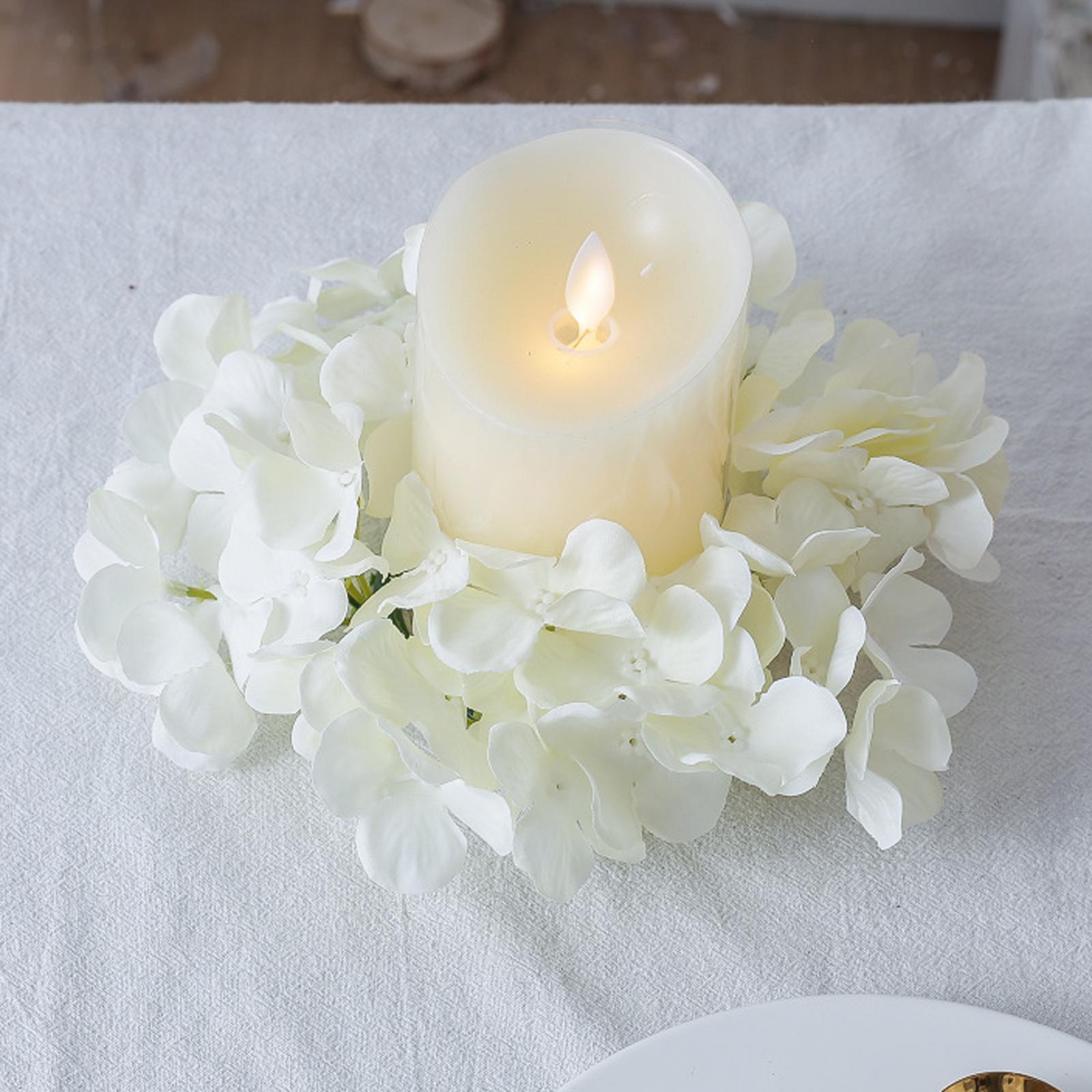 Artificial Flowers Candle Wreath Valentine's Day Decoration for Dining Table