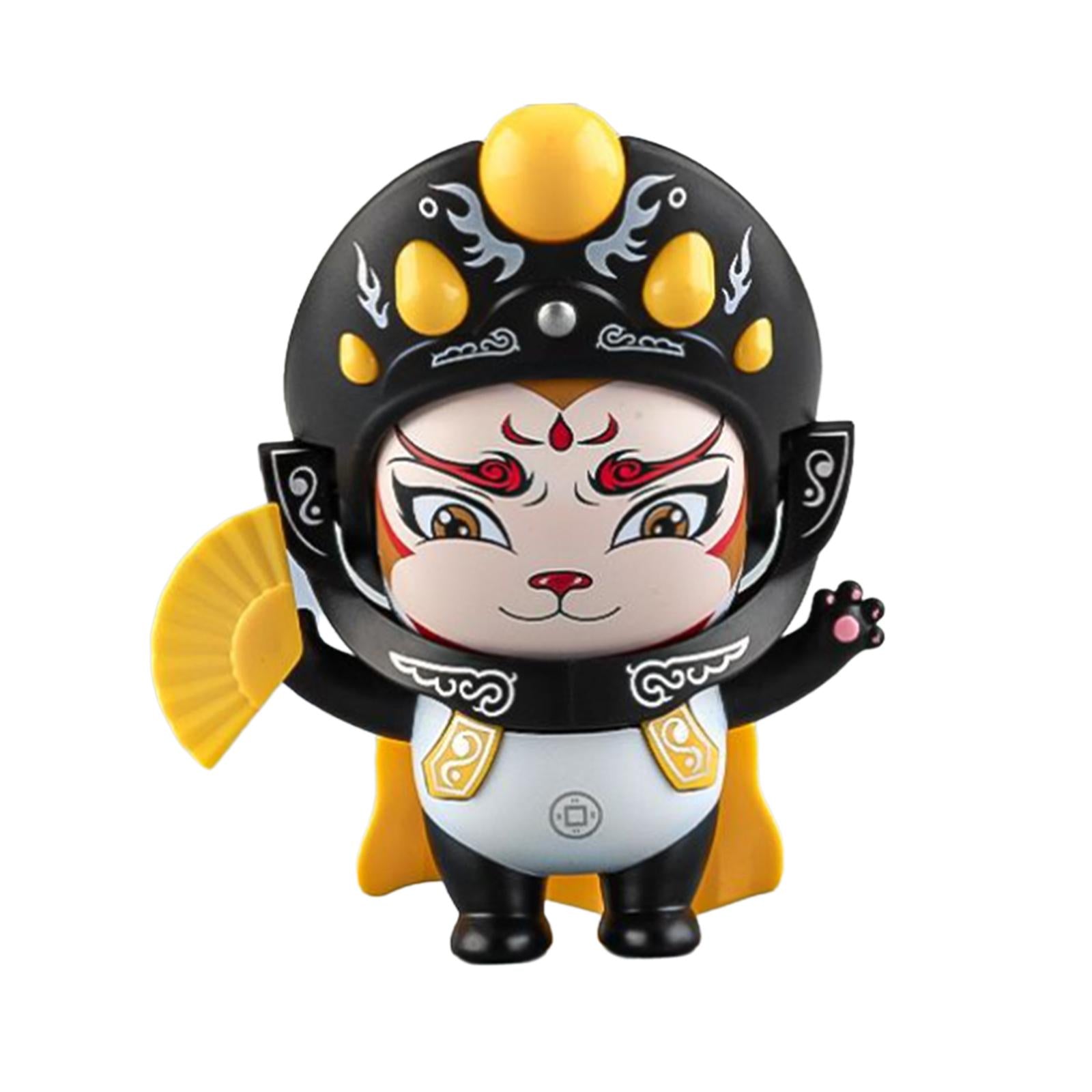 Sichuan Opera Face Changing Doll for Car Dashboard Decoration Office Cabinet Yellow