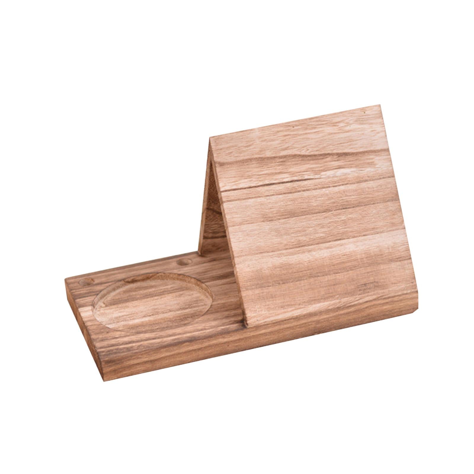 Book Holder with Drink Holder Wood Book Rest Bookcase for Living Room Office Wood Color