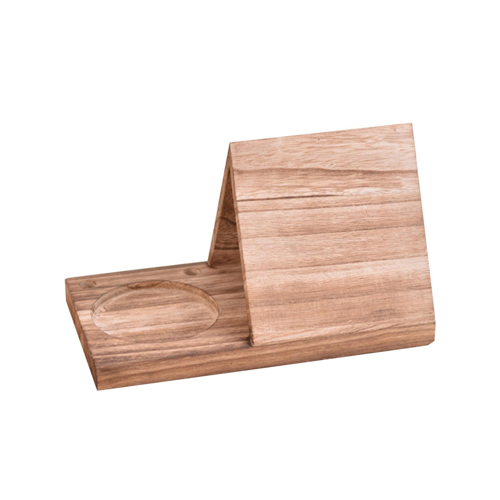 Book Holder with Drink Holder Wood Book Rest Bookcase for Living Room Office Wood Color