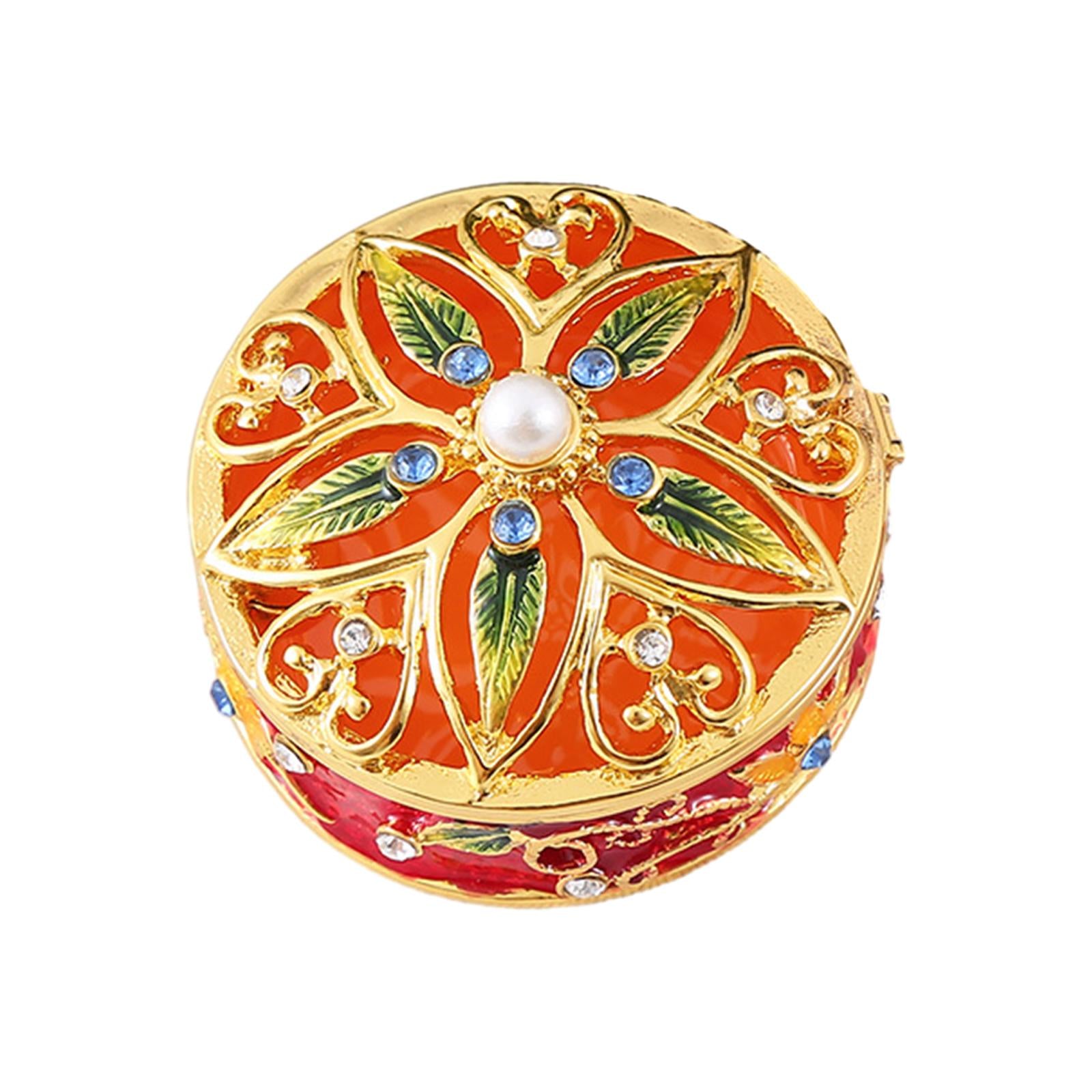 Jewelry Box Lady Metal Enameled Jewelry Trinket for Wedding Tabletop Bedroom