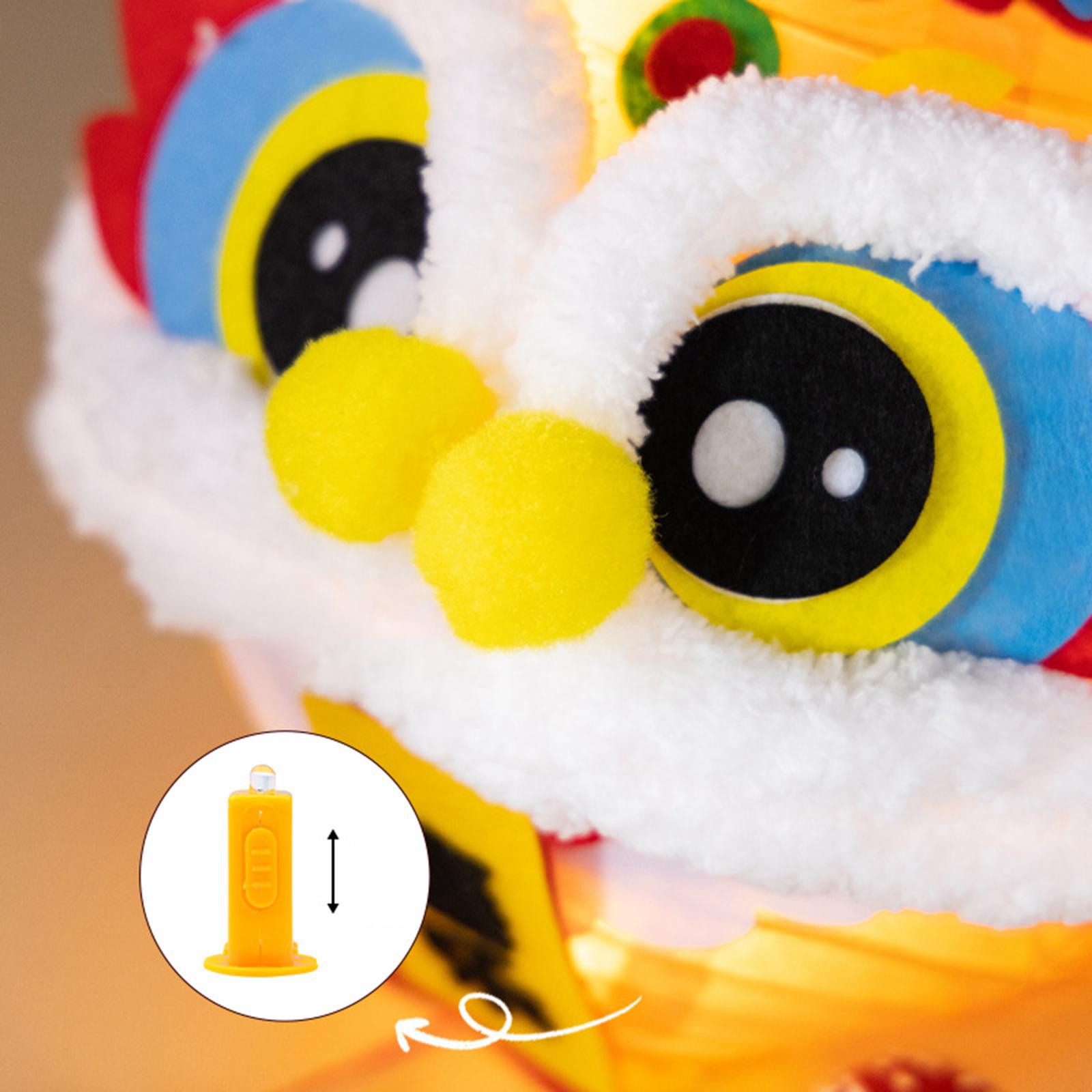 Spring Festival Lanterns DIY Materials Kits Dance Lion Lantern for Cafe Home Good Health