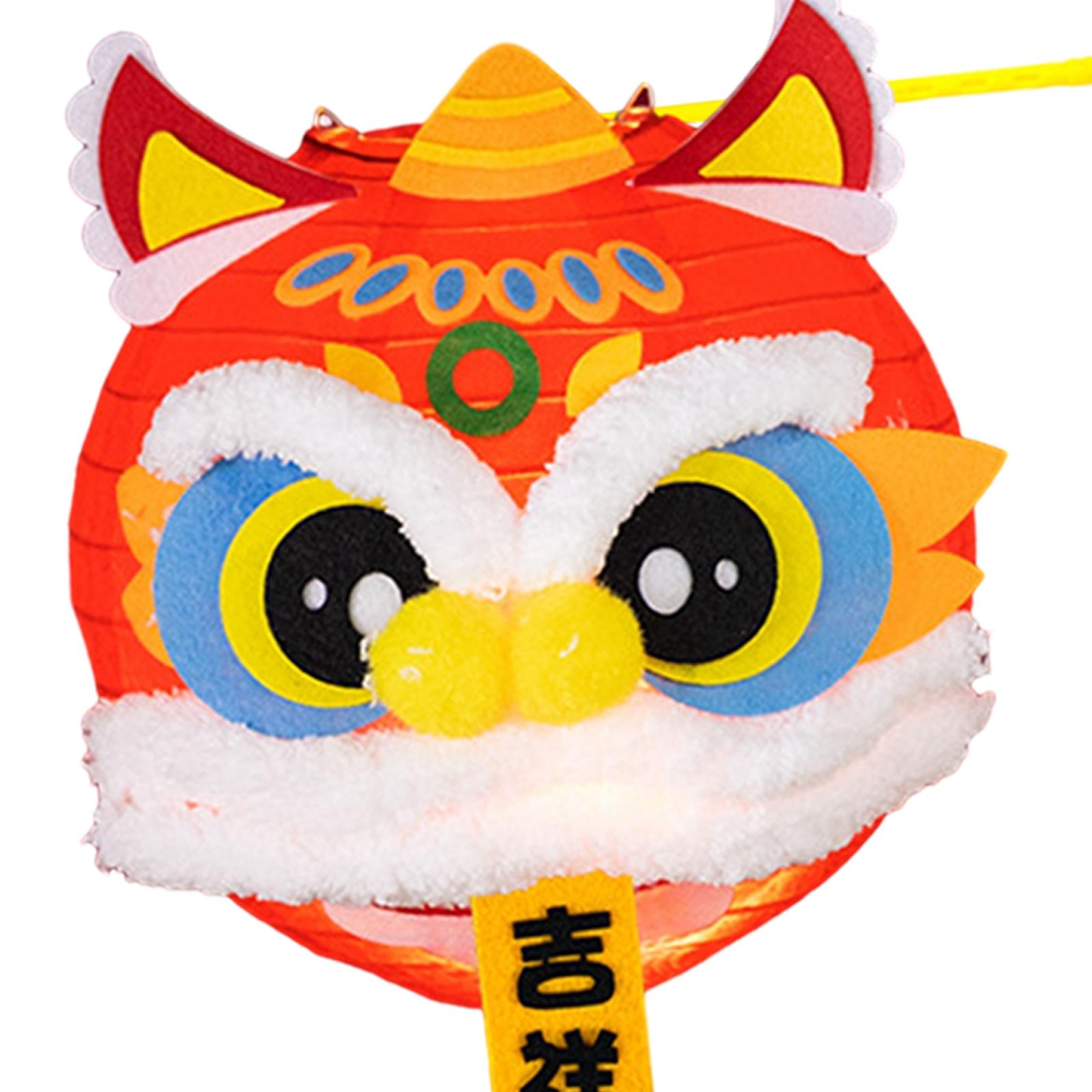 Spring Festival Lanterns DIY Materials Kits Dance Lion Lantern for Cafe Home Propitious
