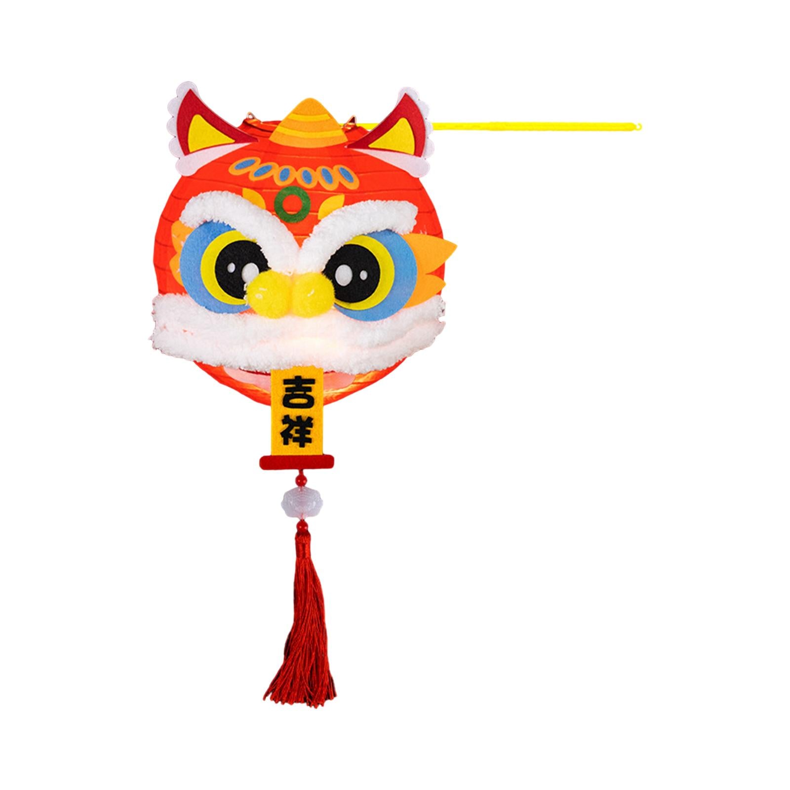 Spring Festival Lanterns DIY Materials Kits Dance Lion Lantern for Cafe Home Propitious