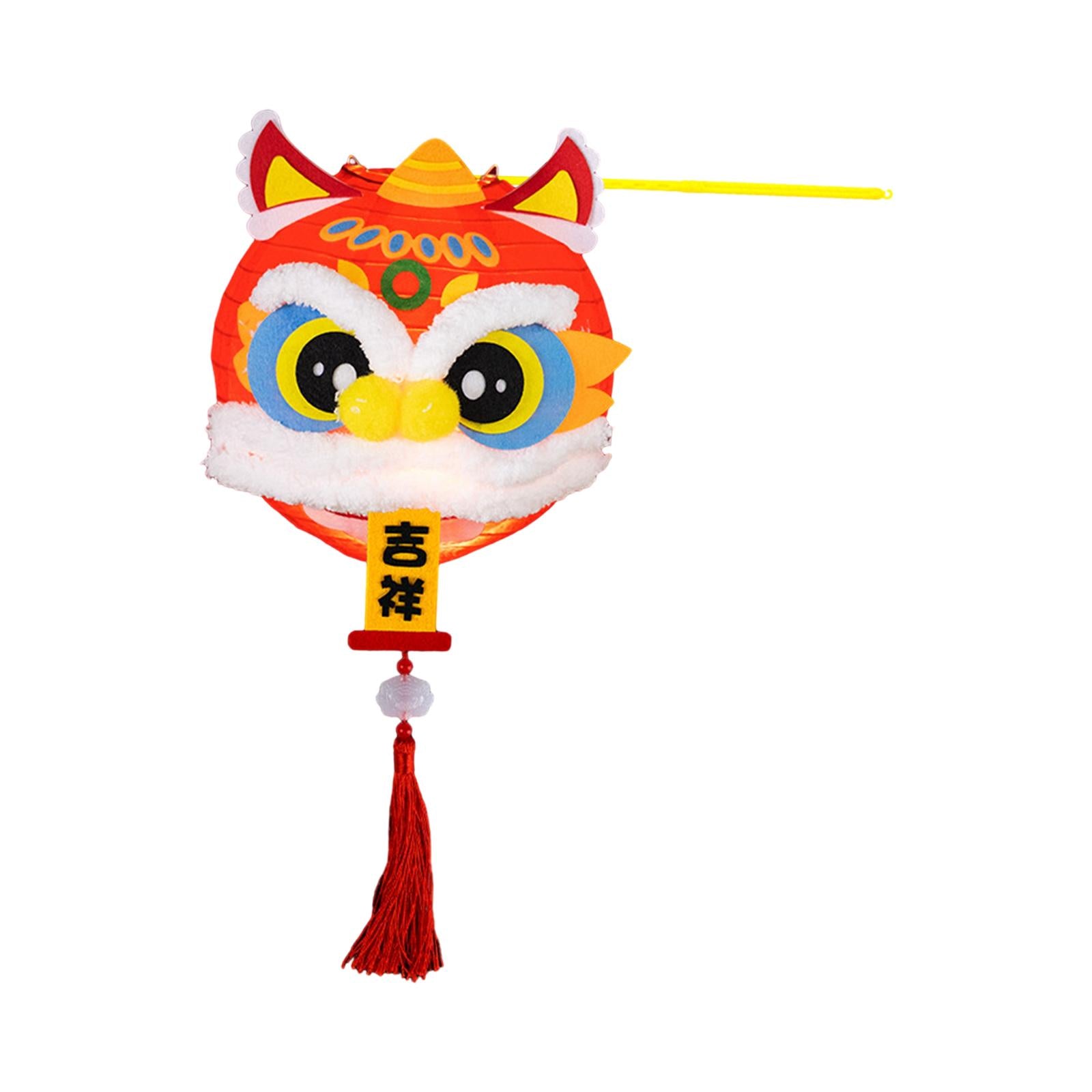Spring Festival Lanterns DIY Materials Kits Dance Lion Lantern for Cafe Home Propitious