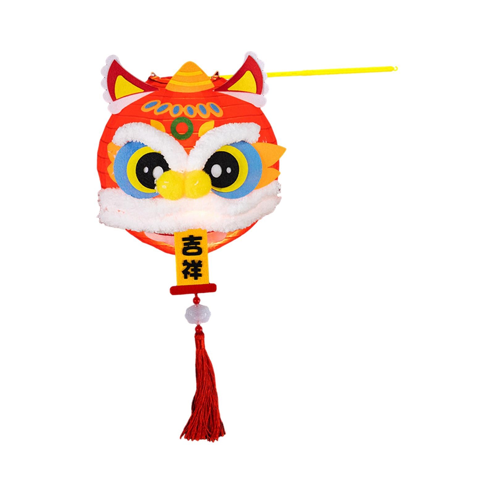 Spring Festival Lanterns DIY Materials Kits Dance Lion Lantern for Cafe Home Propitious