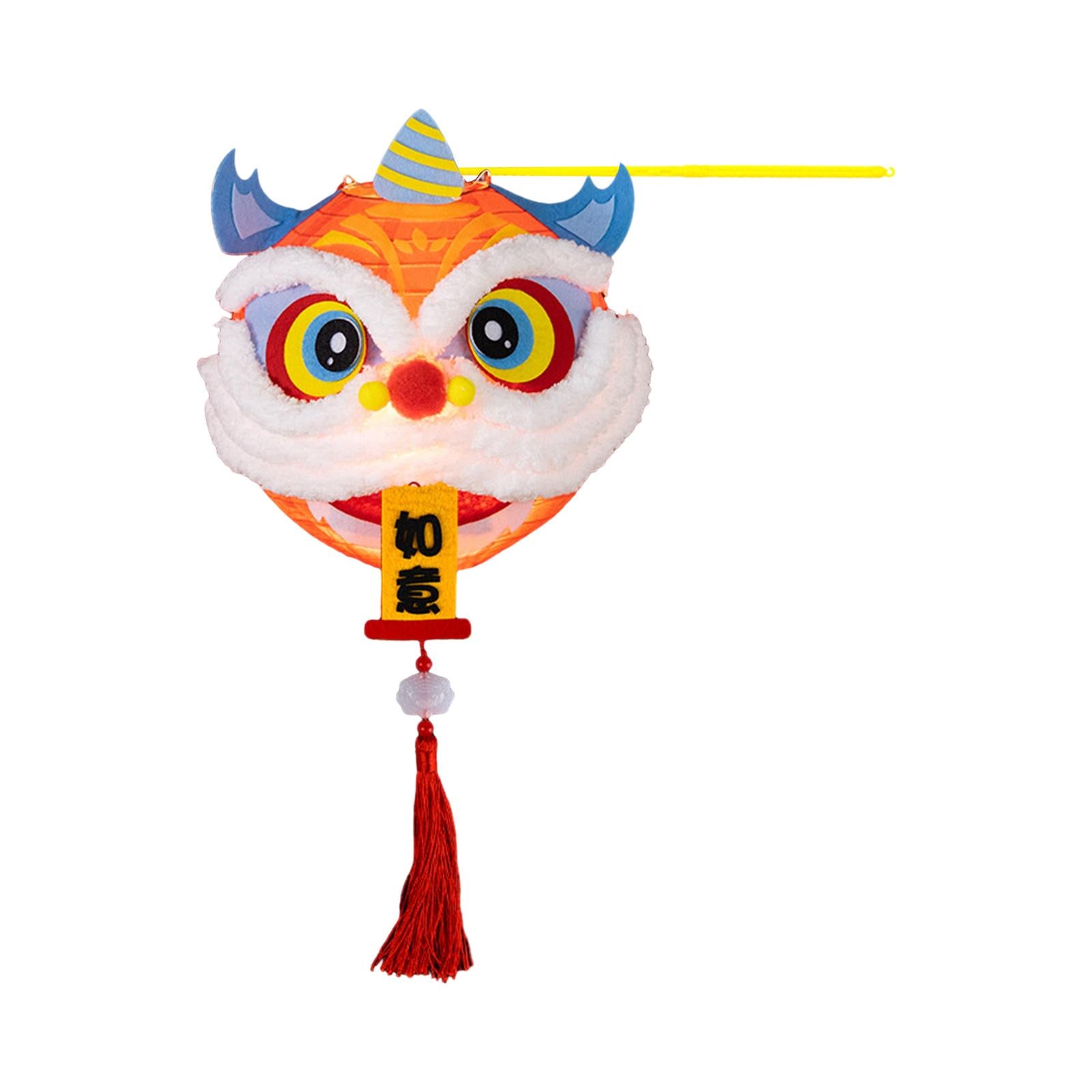 Spring Festival Lanterns DIY Materials Kits Dance Lion Lantern for Cafe Home Wishes