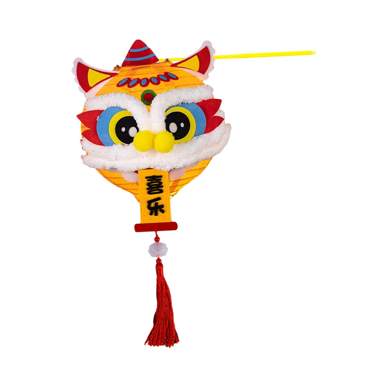 Spring Festival Lanterns DIY Materials Kits Dance Lion Lantern for Cafe Home Happy