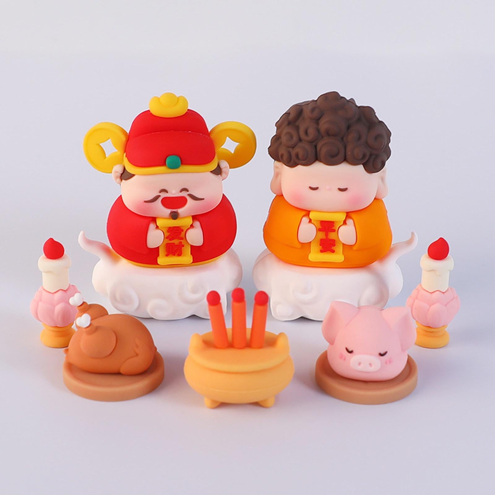 2xBlessings Figurine Desk Statue for Car Dashboard Decor Apartment Living Room Style C