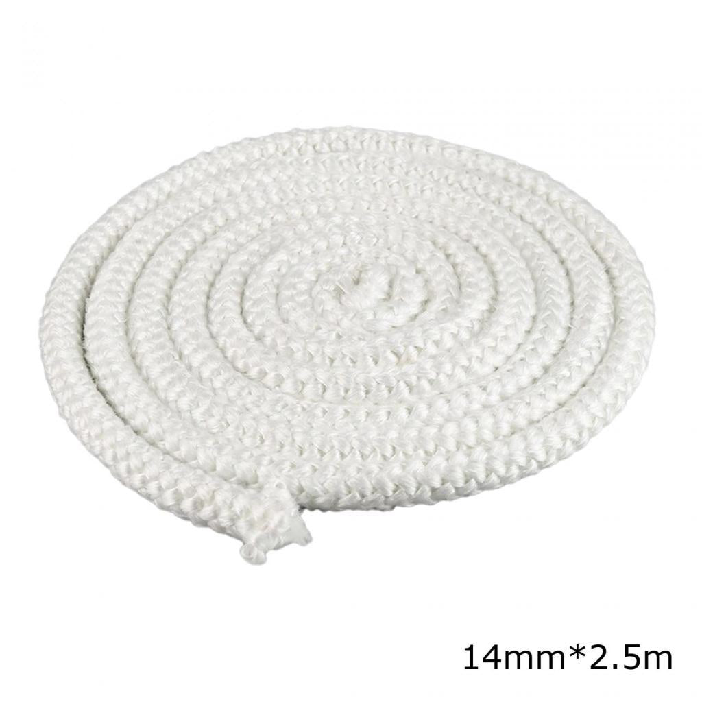 Stove Fireplace Door Fiberglass Rope Gasket Airtight Seal High Density White 14mmx2.5m