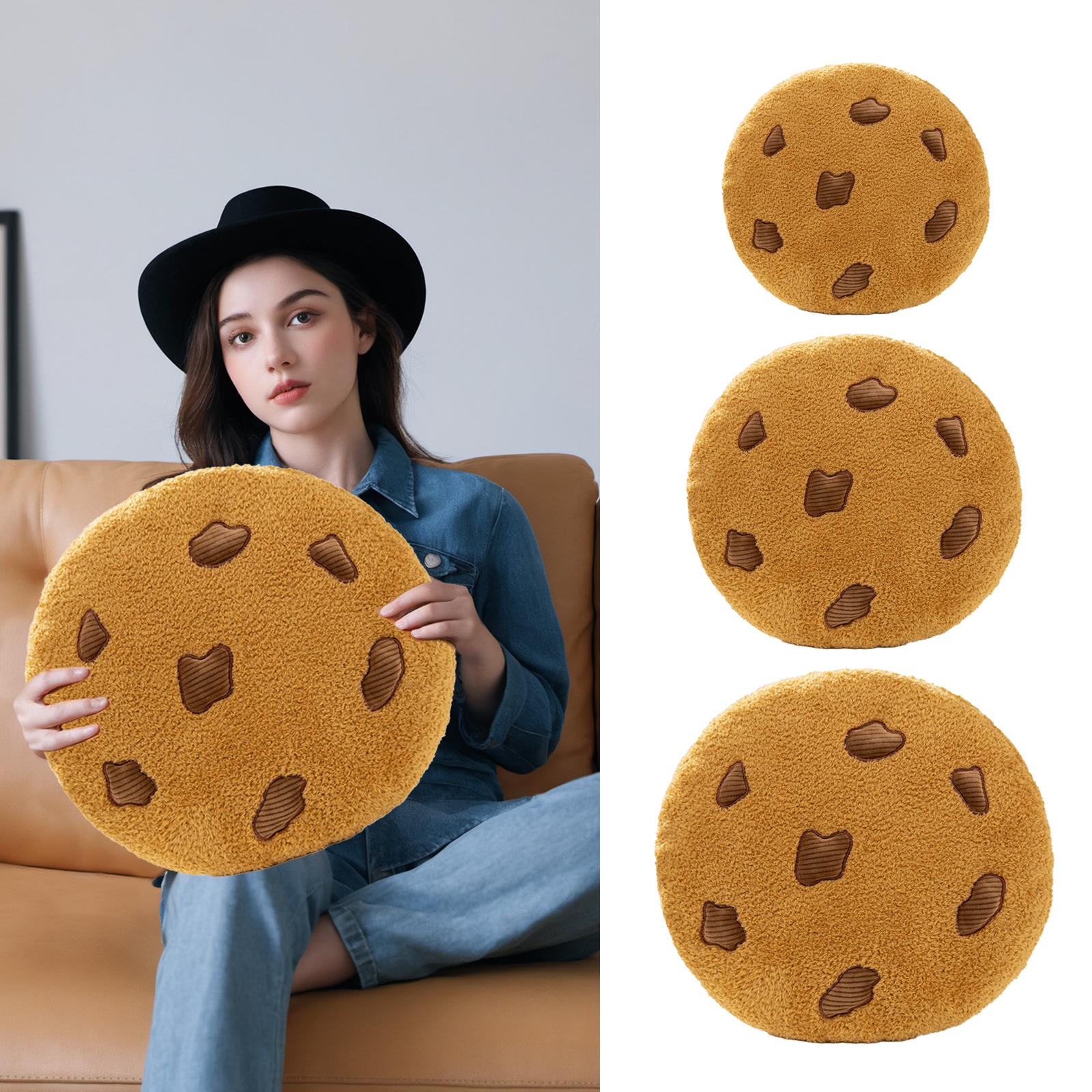 4xChocolate Chip Cookies Pillow Chair Cushion for Dorm Dining Chair Living Room Diameter 10cm