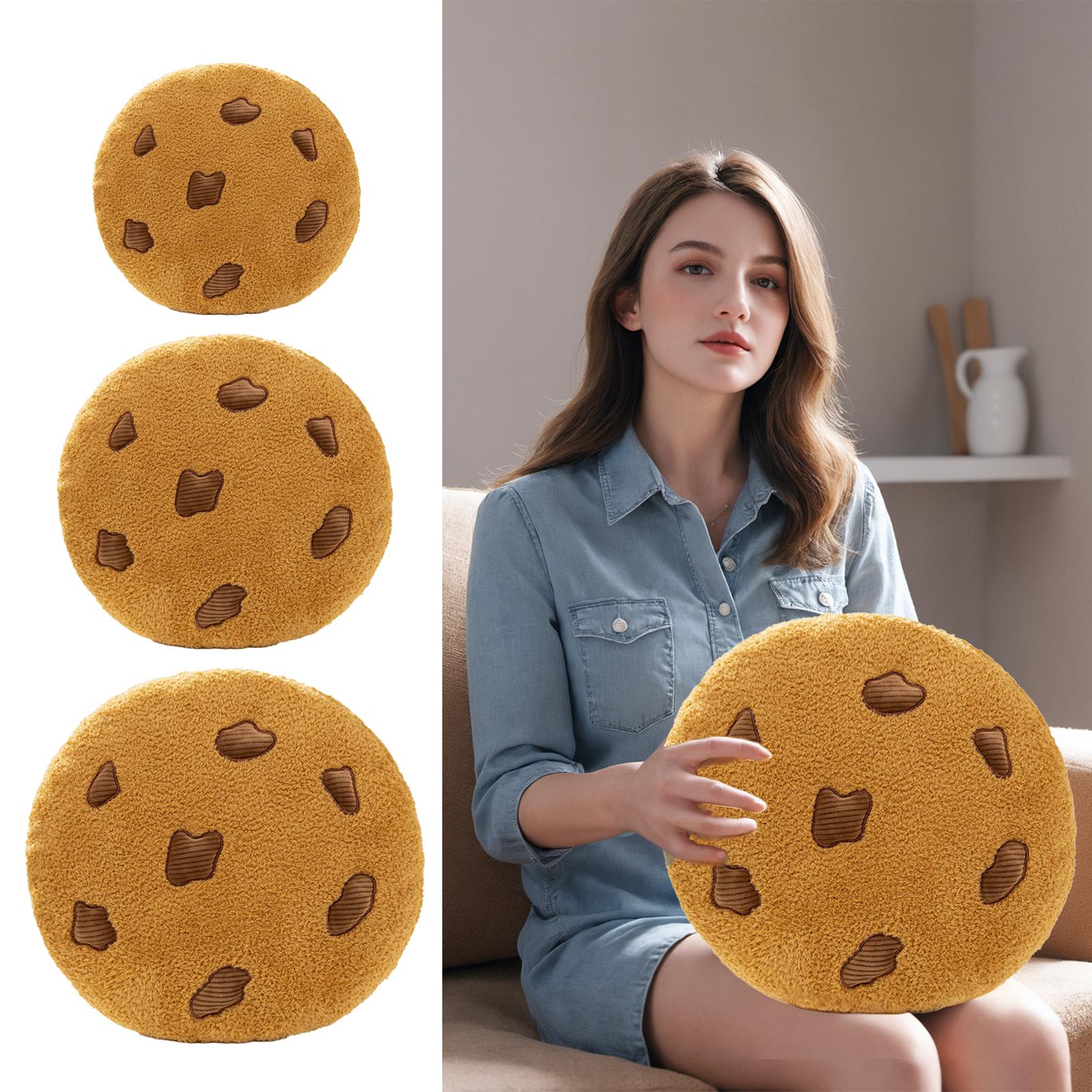 3xChocolate Chip Cookies Pillow Chair Cushion for Dorm Dining Chair Living Room Diameter 10cm