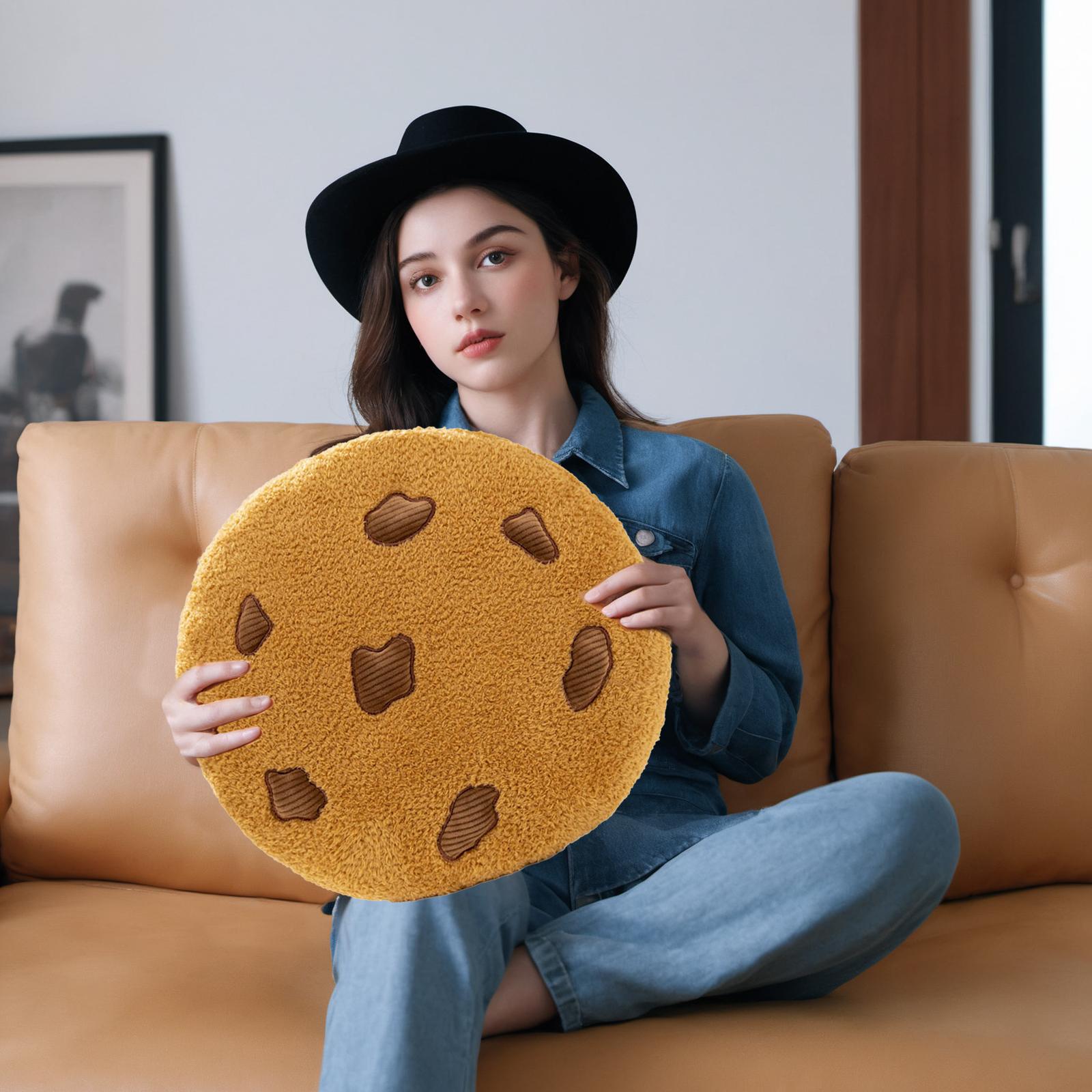 Chocolate Chip Cookies Pillow Chair Cushion for Dorm Dining Chair Living Room Diameter 26cm