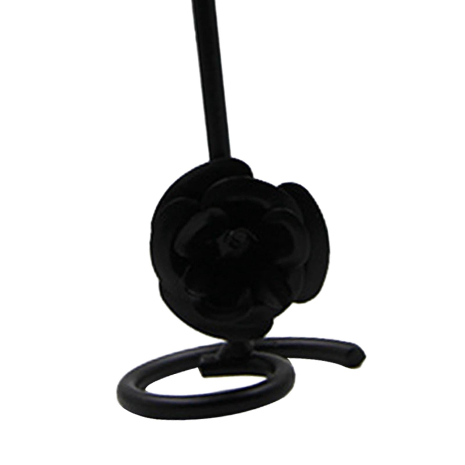 Taper Candle Holder Flower Creative for Wedding Dining Table Home Decoration black M