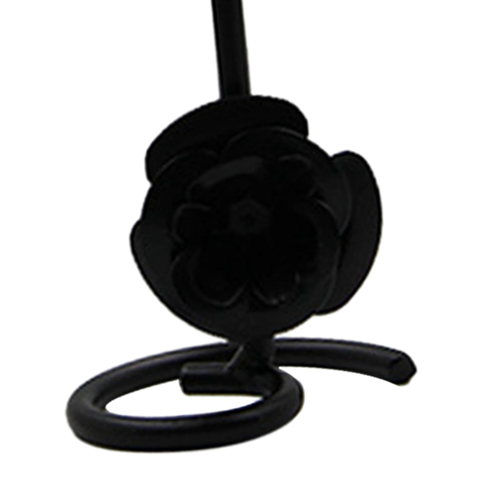 Taper Candle Holder Flower Creative for Wedding Dining Table Home Decoration black S