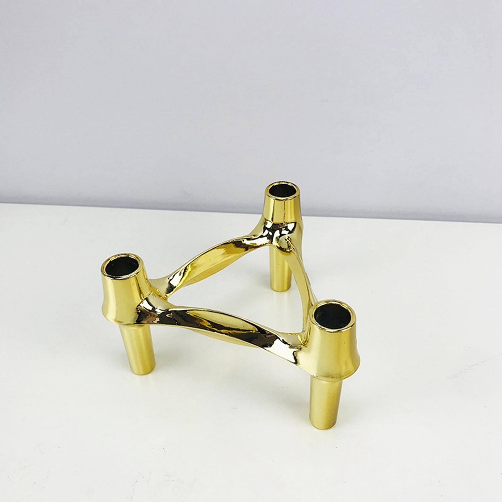 3 Head Candle Holder Molecular Structure Creative for Party Dining Table Bar gold L