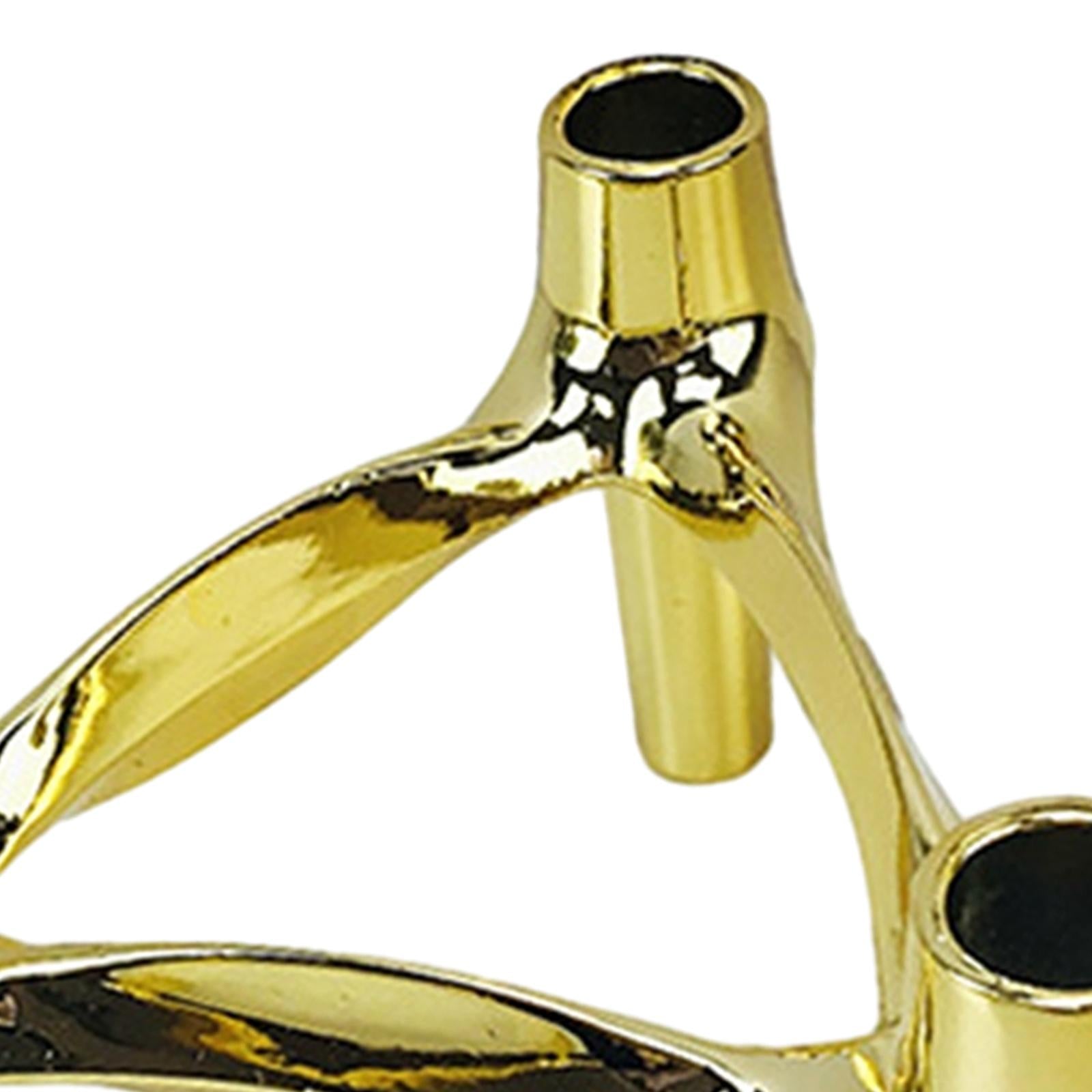 3 Head Candle Holder Molecular Structure Creative for Party Dining Table Bar gold L