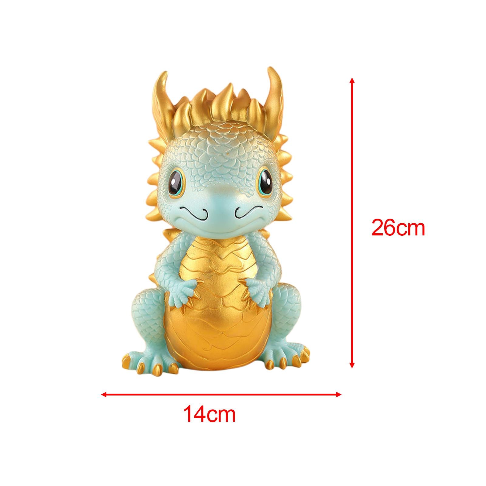 Year of The Dragon Piggy Bank Cartoon Cute Dragon Statue for Girls Kids Boys Small without lock