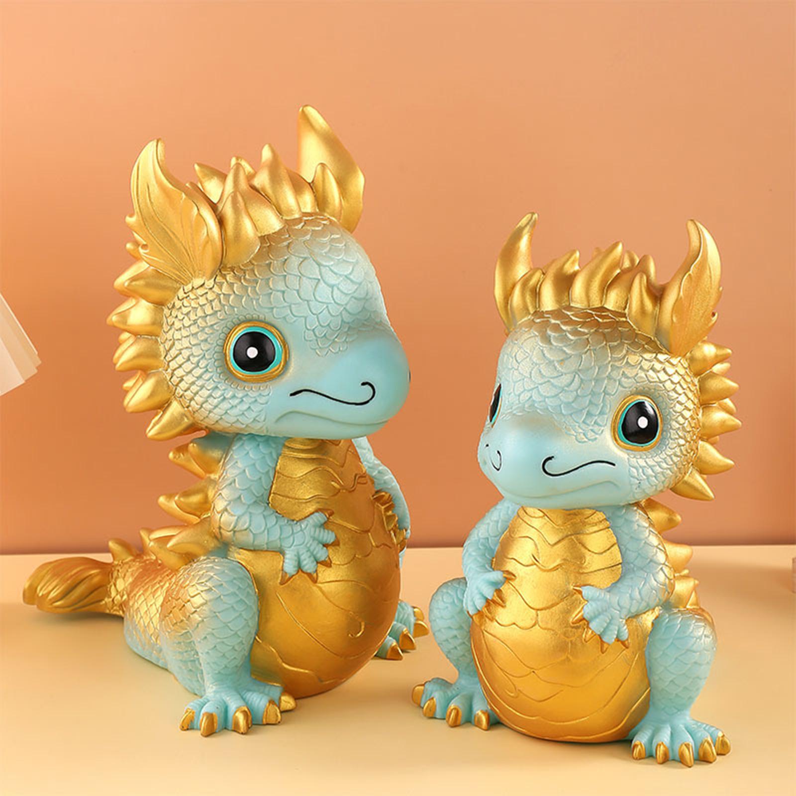 Year of The Dragon Piggy Bank Cartoon Cute Dragon Statue for Girls Kids Boys Small without lock