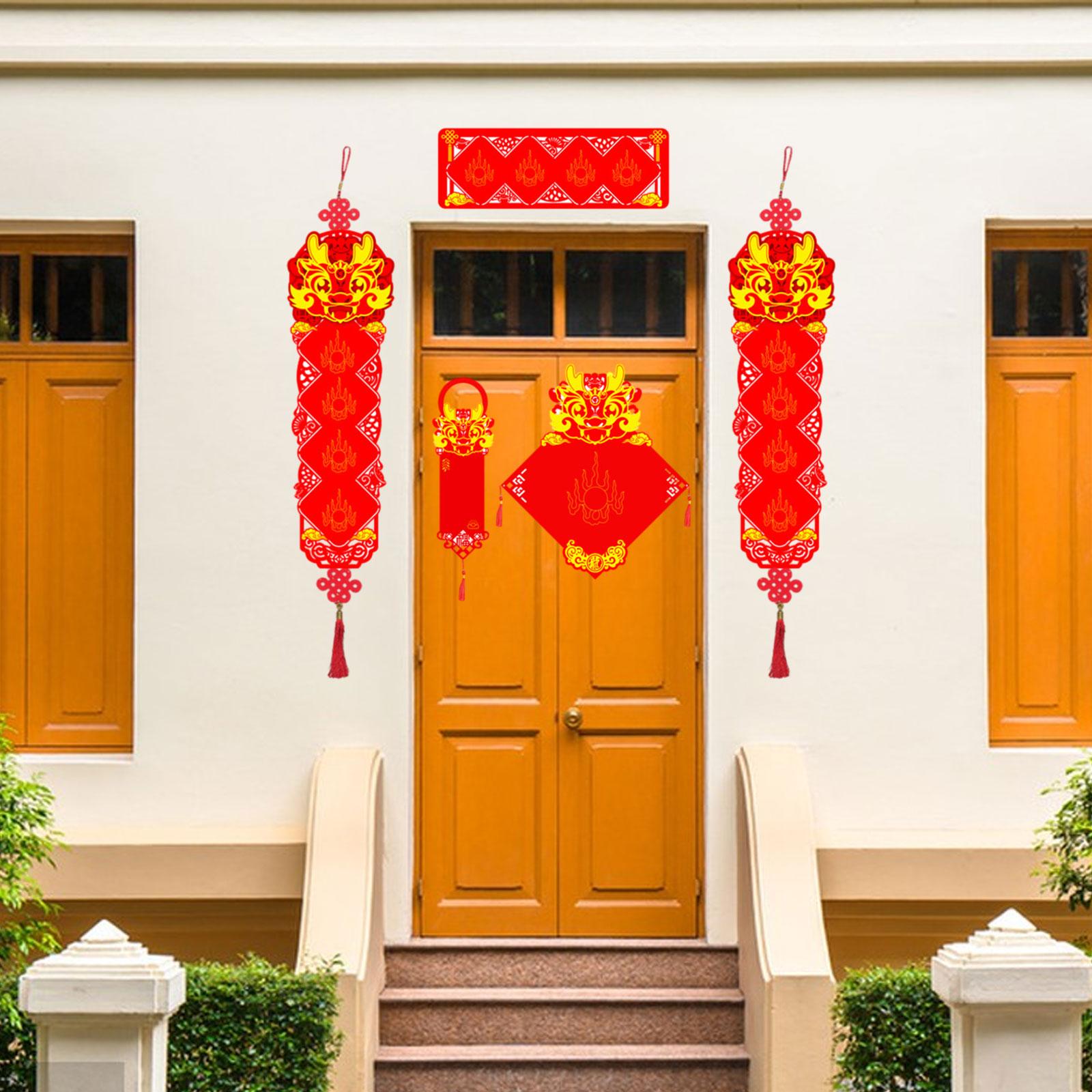 Spring Festival Couplets Chinese New Year Couplets for Festival Wall Windows Four Words Set