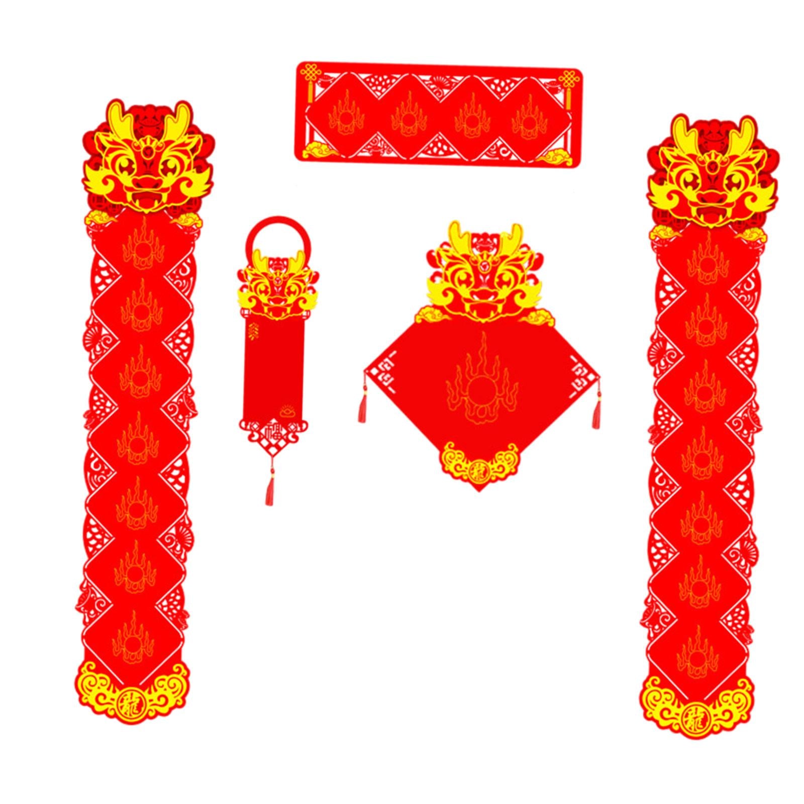 Spring Festival Couplets Chinese New Year Couplets for Festival Wall Windows Seven Words Set