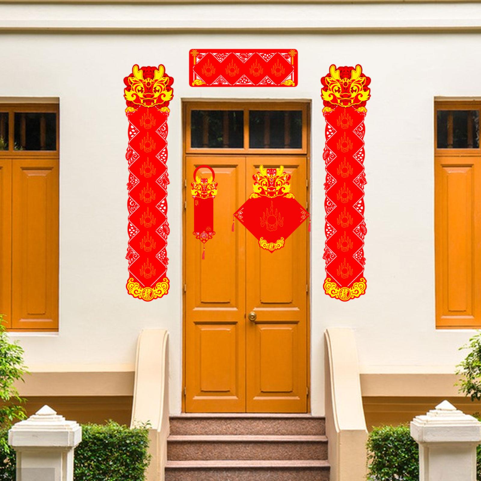 Spring Festival Couplets Chinese New Year Couplets for Festival Wall Windows Seven Words Set