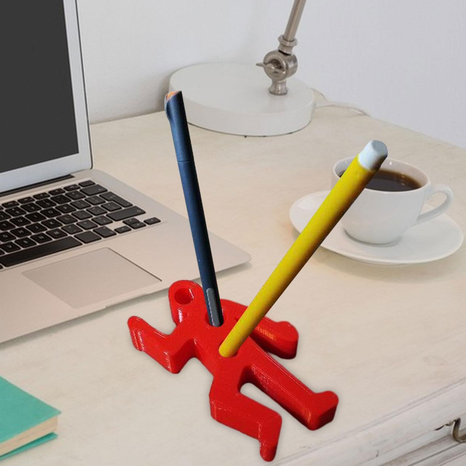 Desk Pen Holder Decor Novelty Decorative Crime Scene for Cubicle Funny Gifts Red