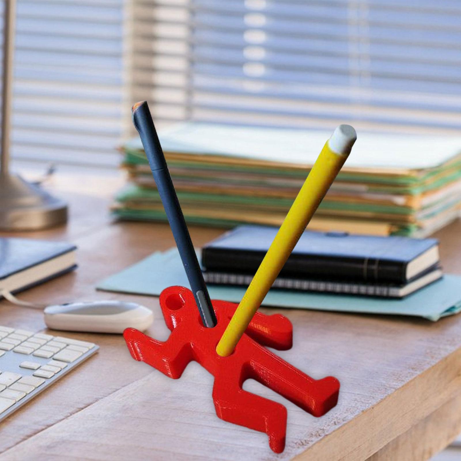 Desk Pen Holder Decor Novelty Decorative Crime Scene for Cubicle Funny Gifts Red